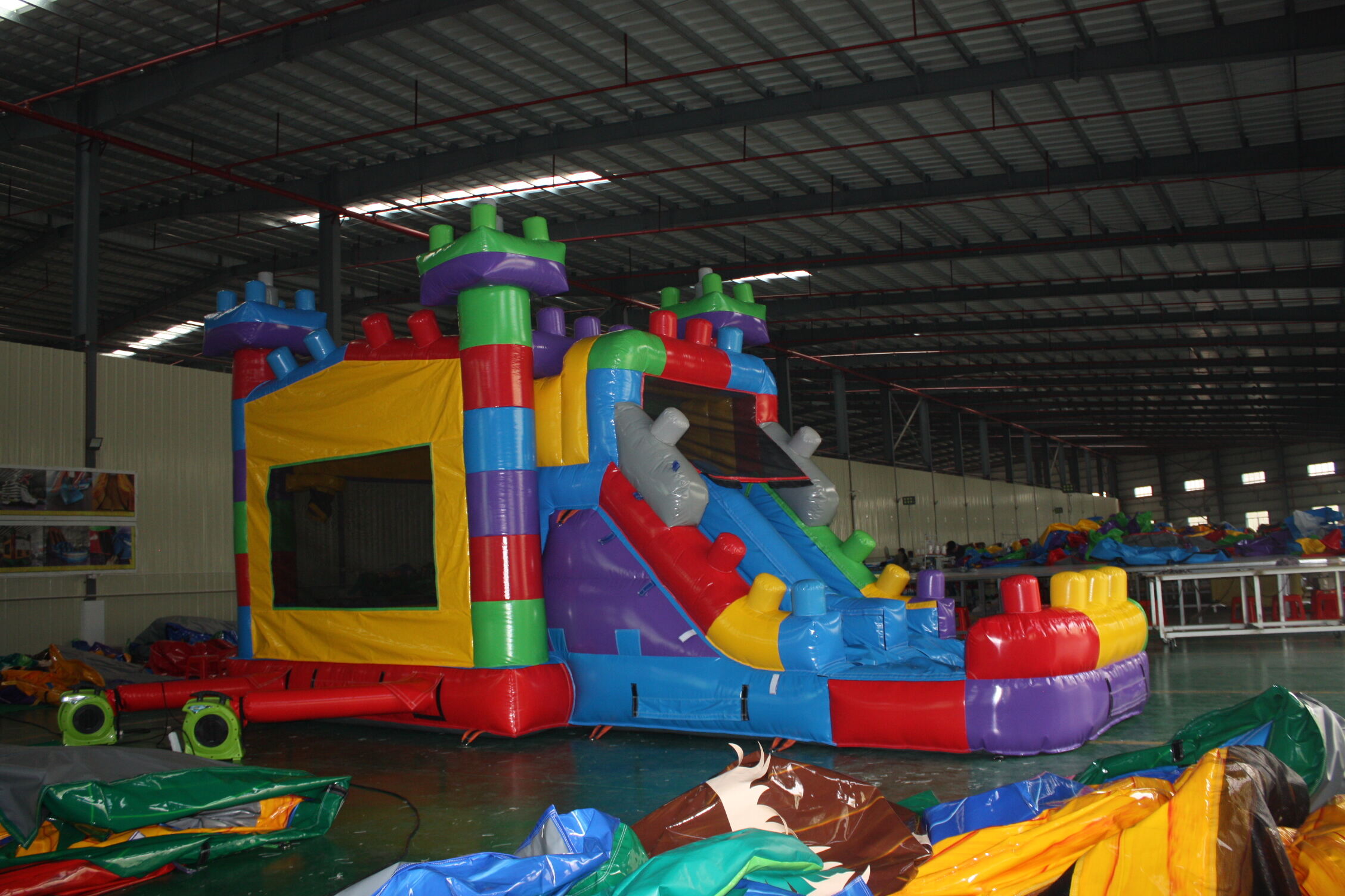 Lego-Style Building Block Inflatable Dry-Wet Combo - Commercial Grade for Indoor Play Center & Birthday Party Rental Business