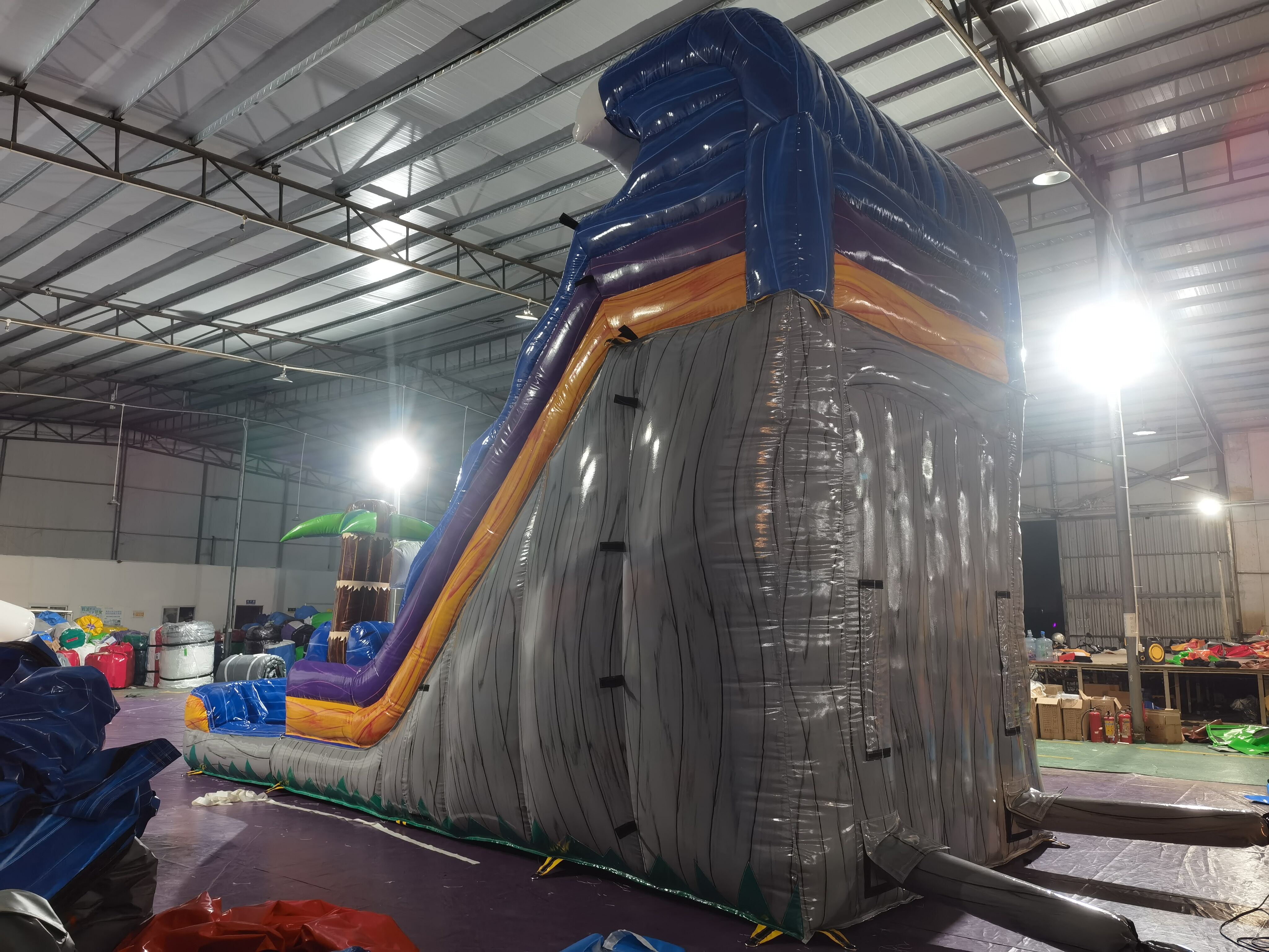 Commercial Heavy Duty WILD THING Inflatable Water Slide - Iridescent Blue Gray for Party Rental & Carnival