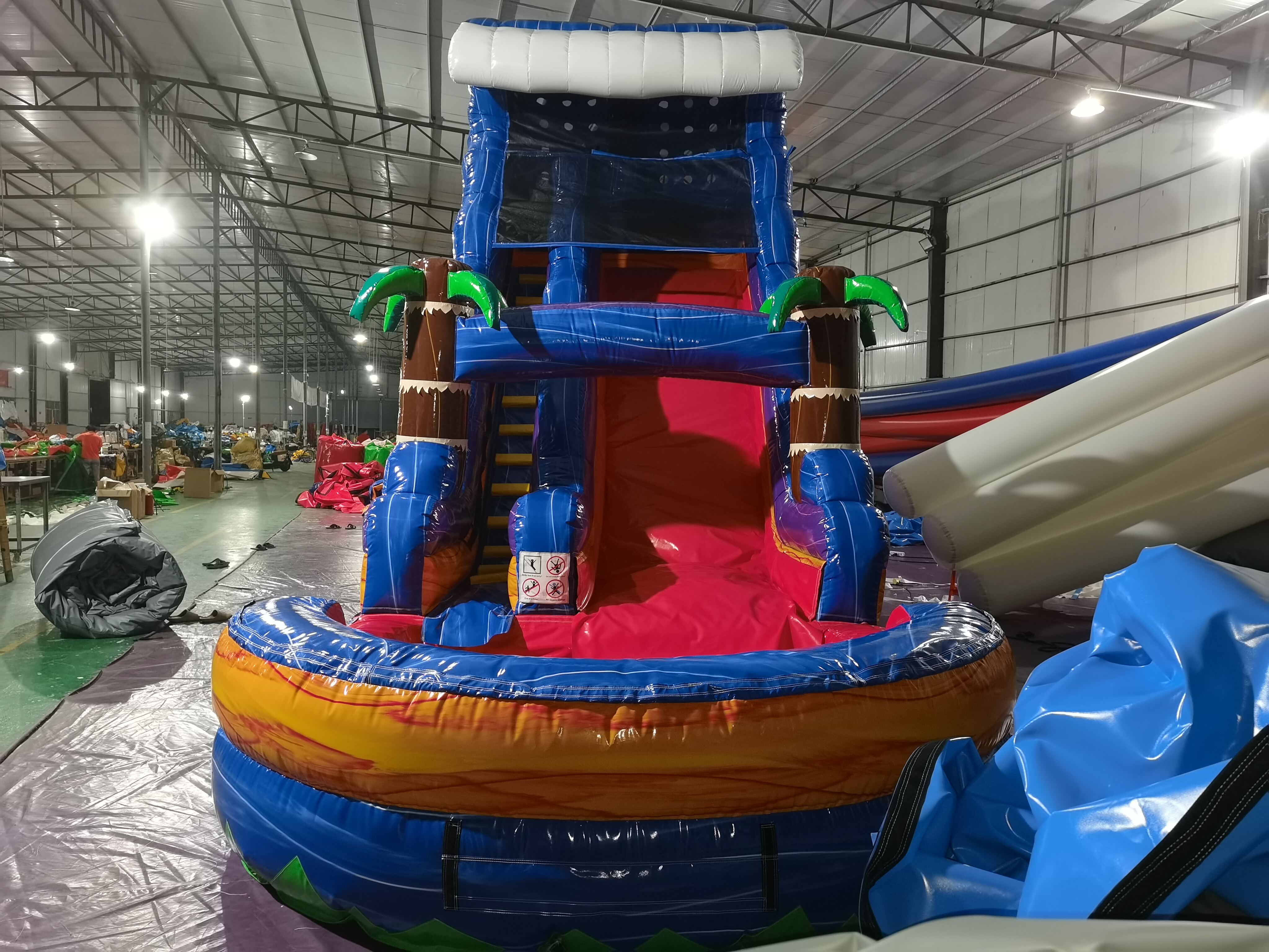 Commercial Heavy Duty WILD THING Inflatable Water Slide - Iridescent Blue Gray for Party Rental & Carnival