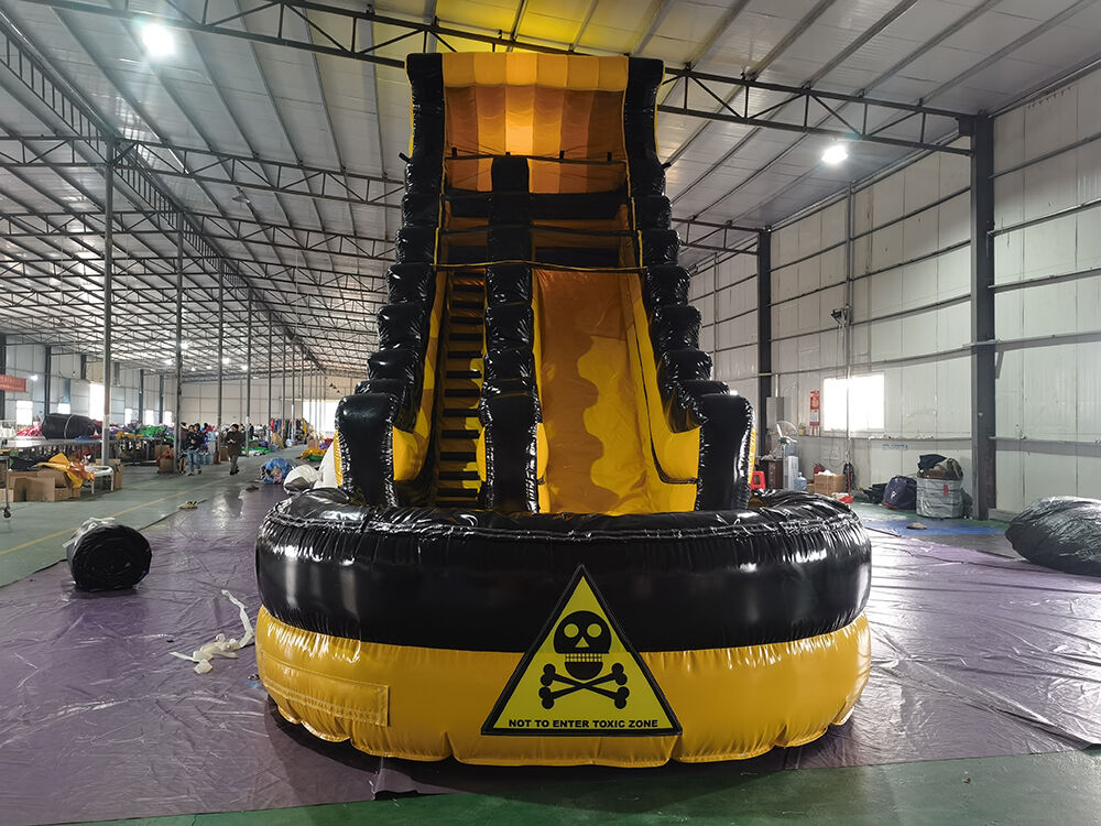 Toxic Element Themed Yellow-Black Large Inflatable Slide Playground