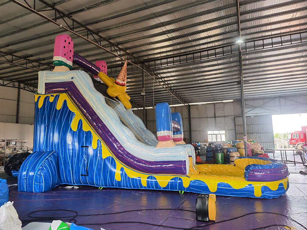 Colorful Ice Cream Themed Inflatable Water Slide Playground