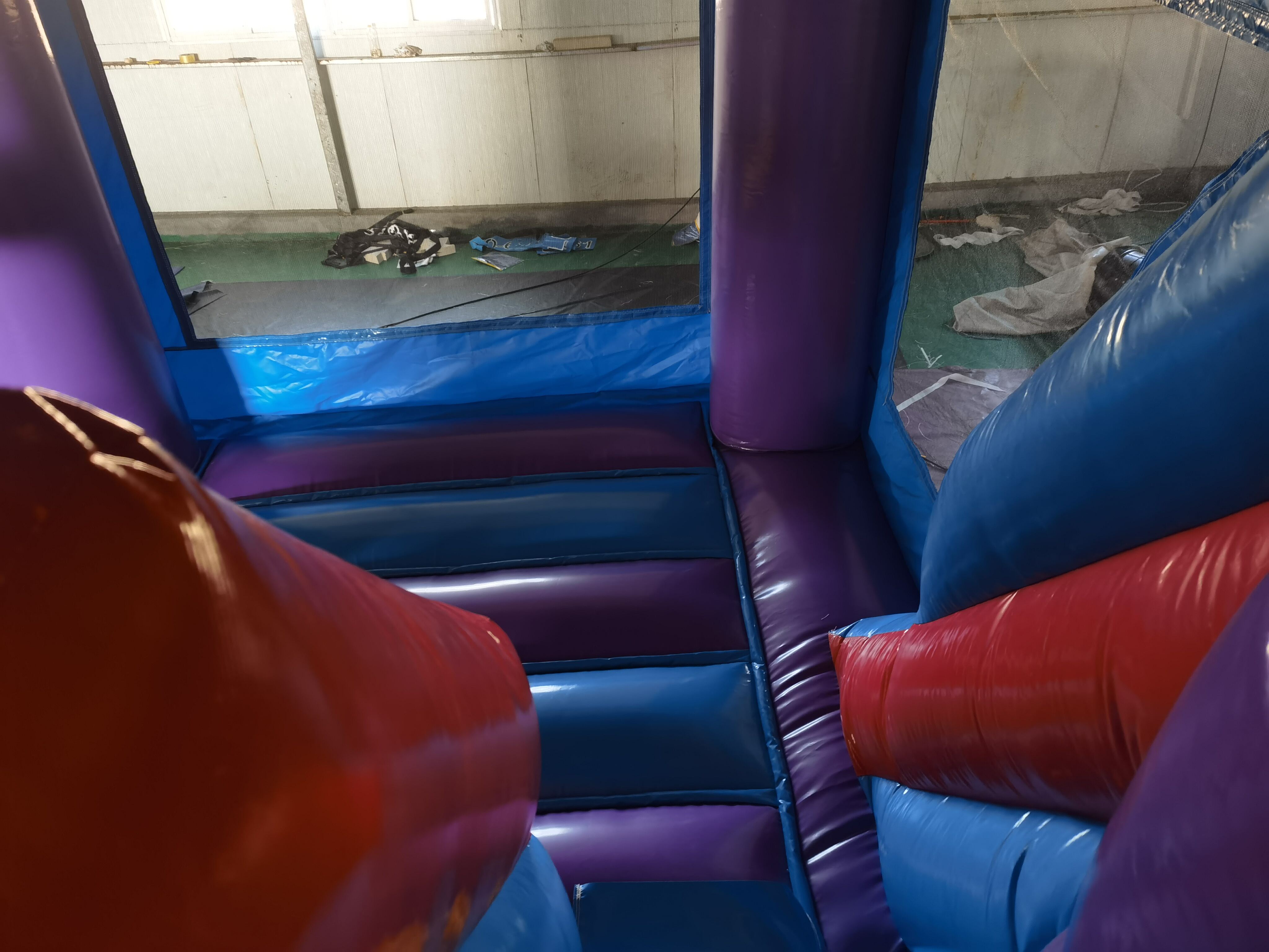 Colorful Dry-Wet Combo Inflatable Bounce House with Slide & Pool for Backyard Summer Play