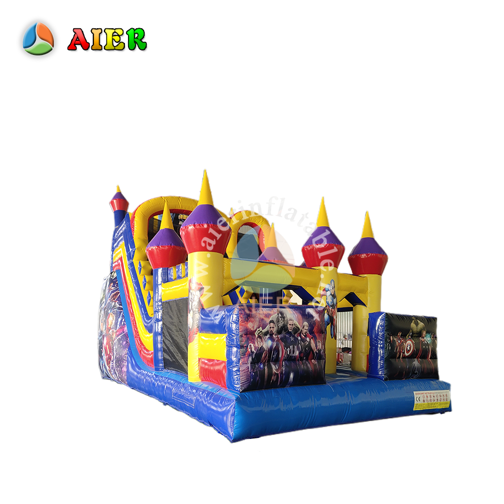L487 Marvel Super Hero Style Inflatable Slide for Kids Birthday Party