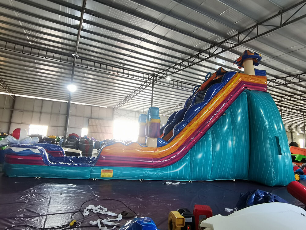 Pool Party Themed Large Inflatable Water Slide Playground