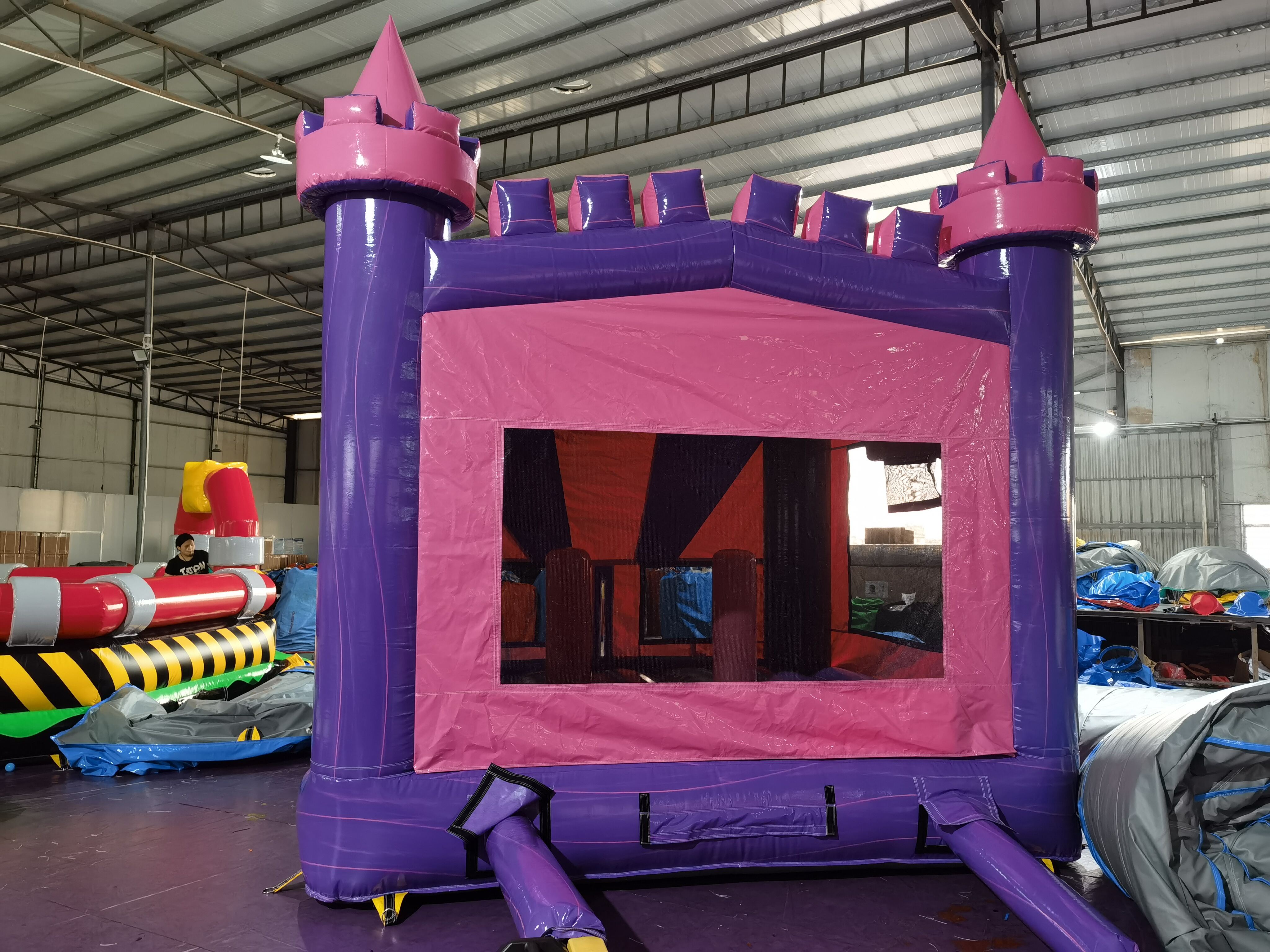 4M Kid-Friendly Pink Princess Castle Inflatable Bounce House for Backyard Family Play