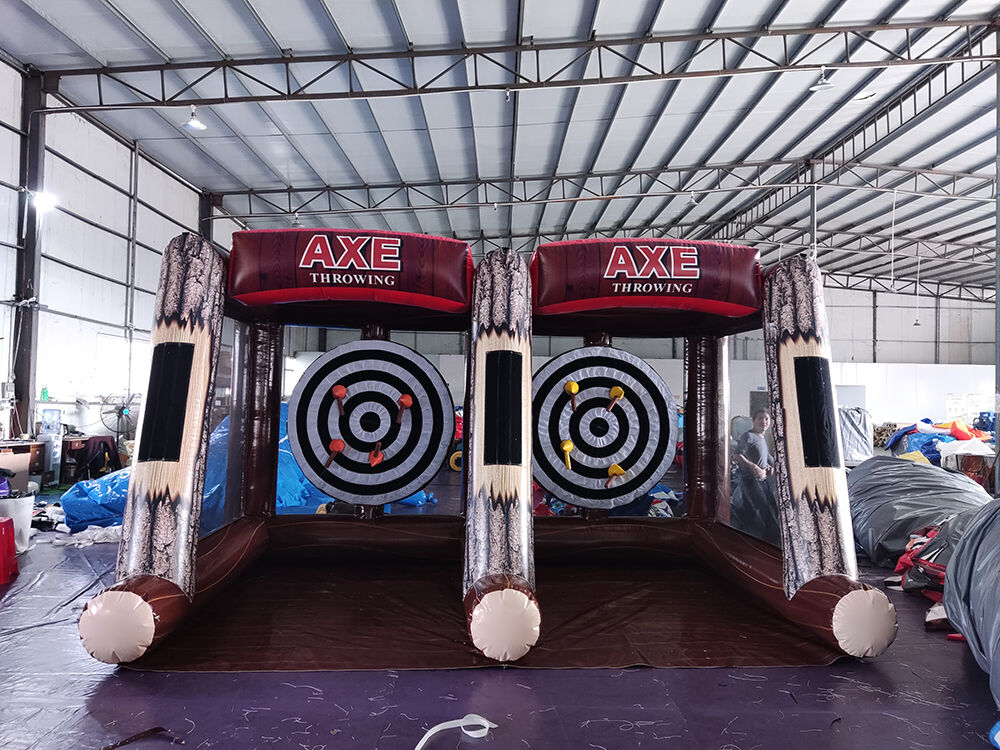 Adult Gathering Dual-Lane Inflatable Axe Throwing Bounce Back Target Game