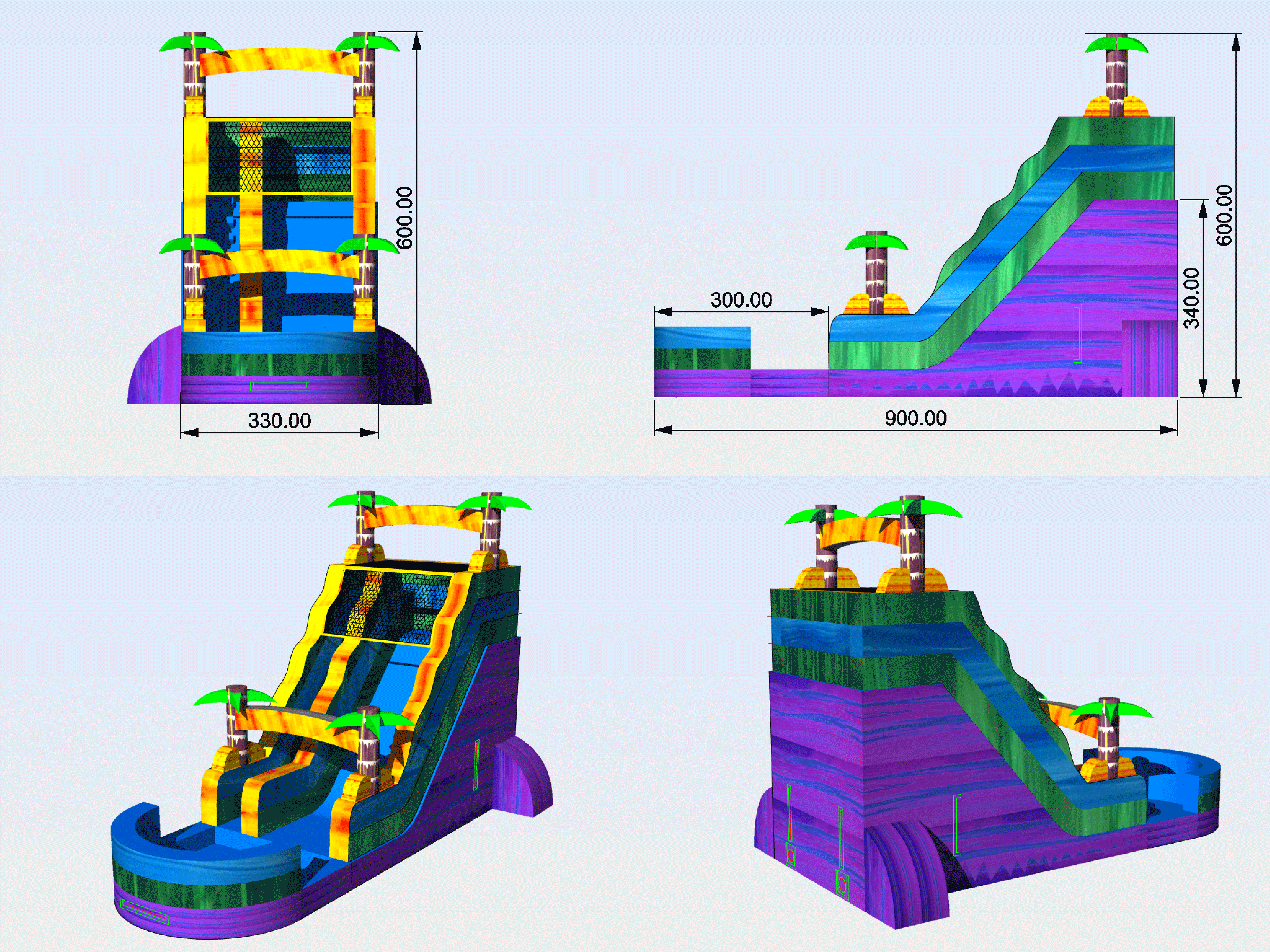 In-Stock Iridescent Purple Single Inflatable Water Slide - Wholesale Clearance for Event Rentals