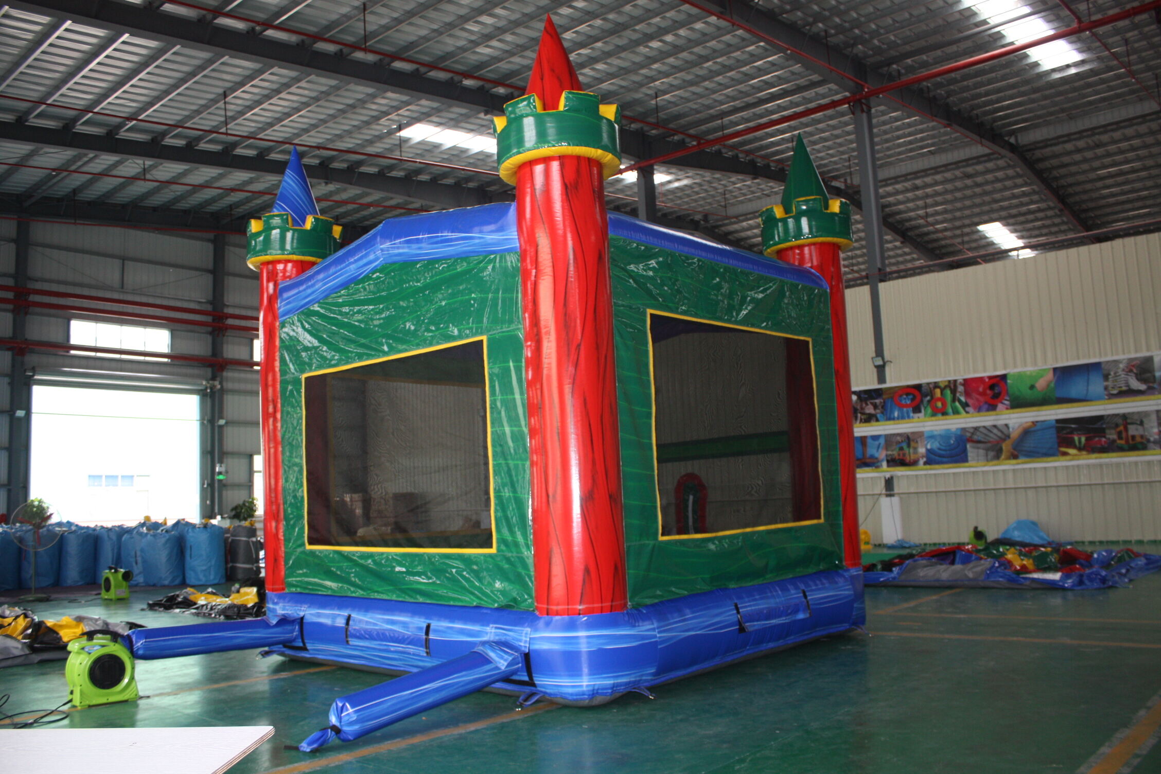 In-Stock Multi-Color Iridescent Inflatable Bounce Bed - Backyard Rainbow Party & Kids’ Magical Playtime Toy