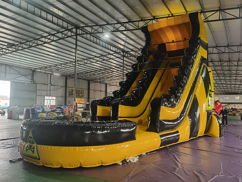 Toxic Element Themed Yellow-Black Large Inflatable Slide Playground