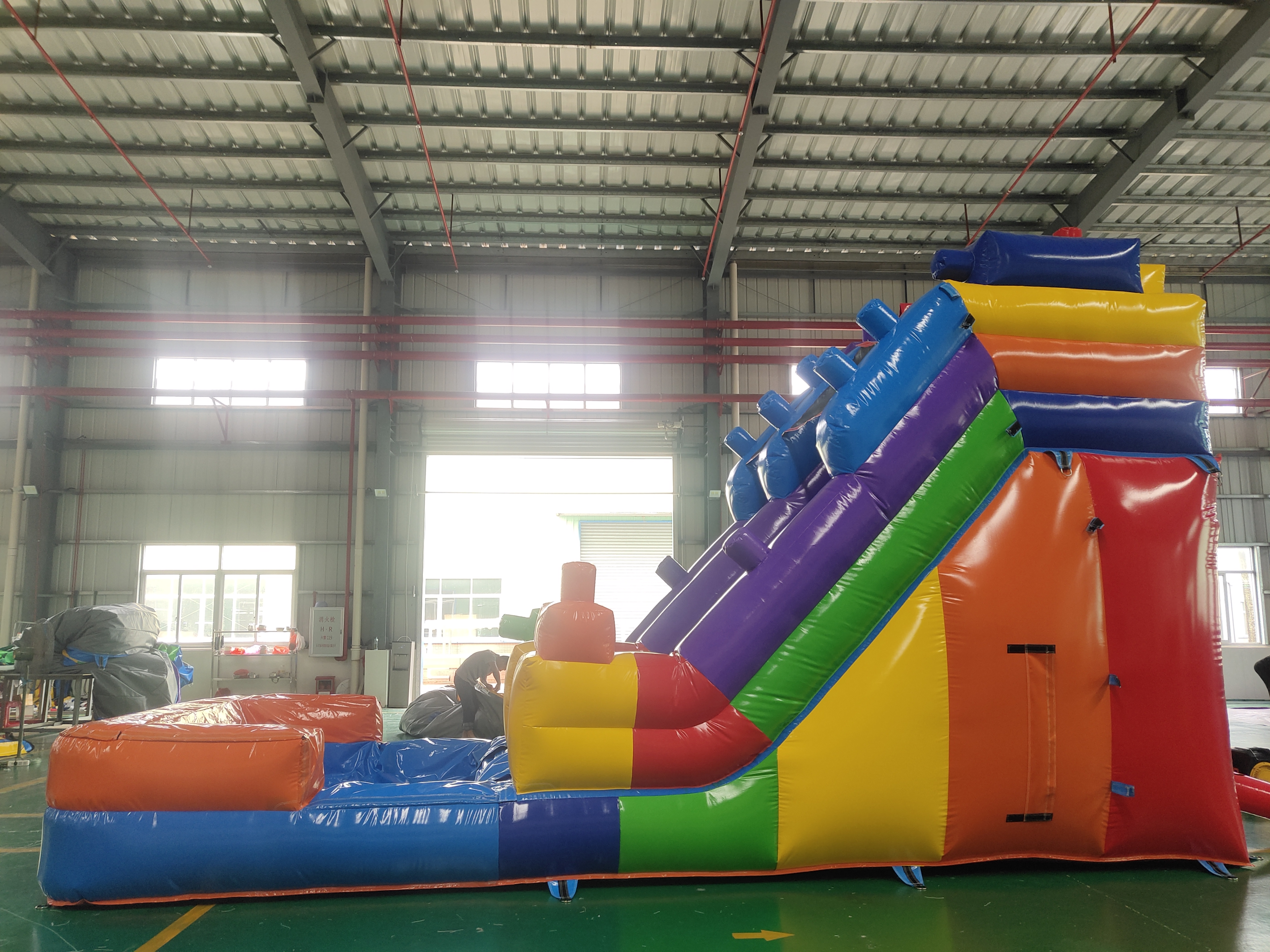 In-Stock Lego-Style Dual-Use Dry-Wet Inflatable Slide - Backyard Kids’ Party Play Toy for Summer Dry/Wet Fun