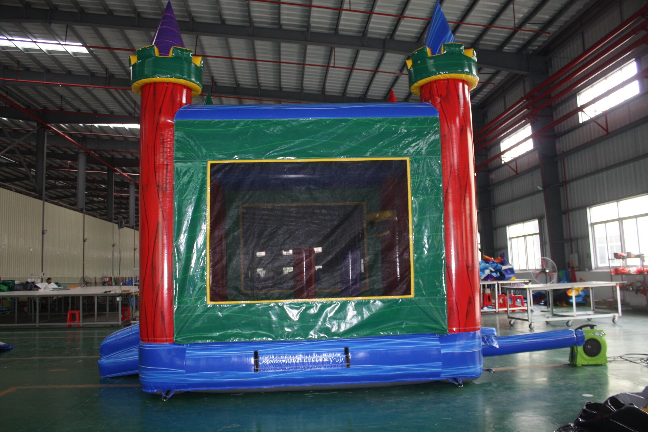 In-Stock Multi-Color Iridescent Inflatable Bounce Bed - Backyard Rainbow Party & Kids’ Magical Playtime Toy