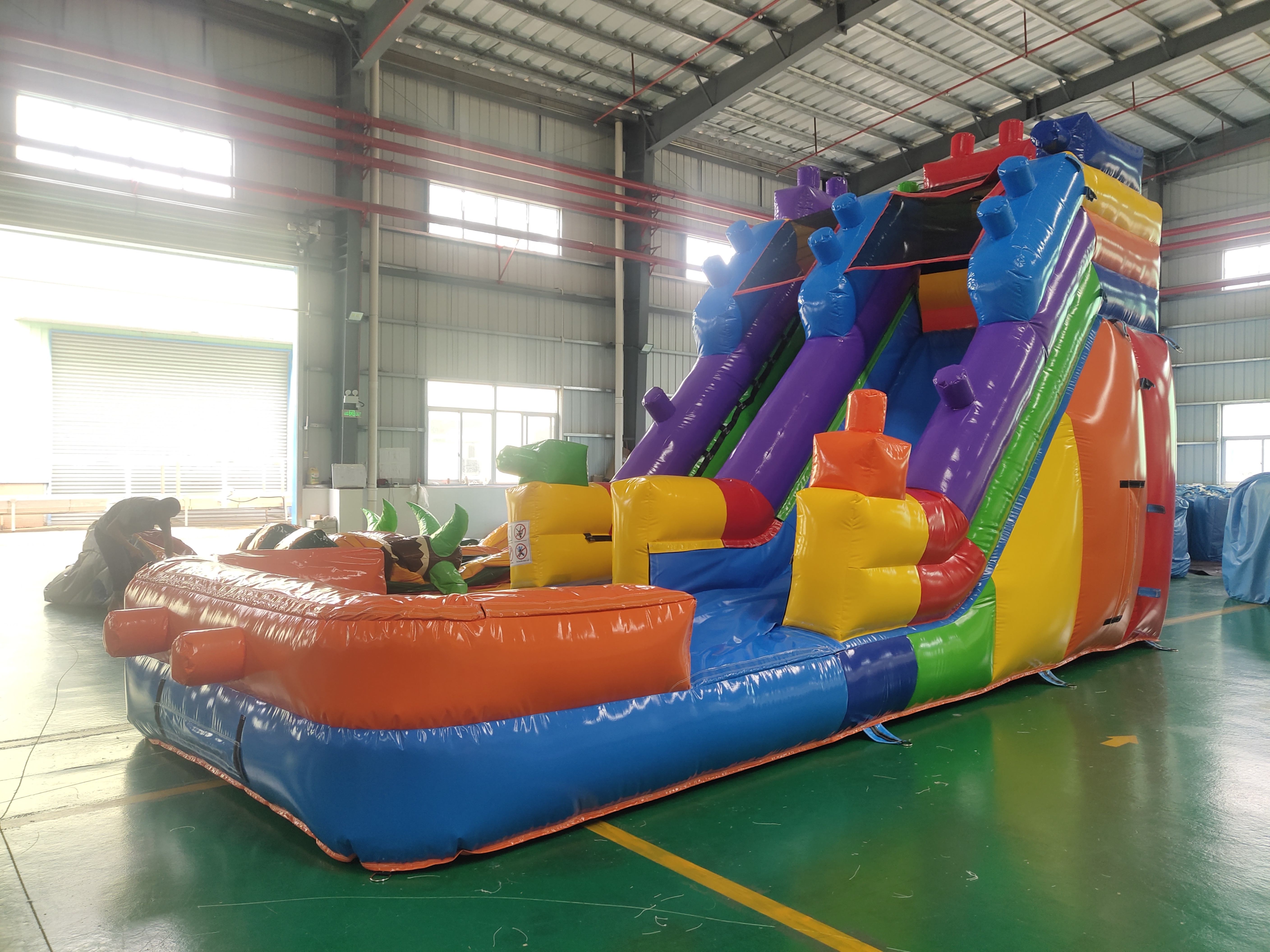 In-Stock Lego-Style Dual-Use Dry-Wet Inflatable Slide - Backyard Kids’ Party Play Toy for Summer Dry/Wet Fun