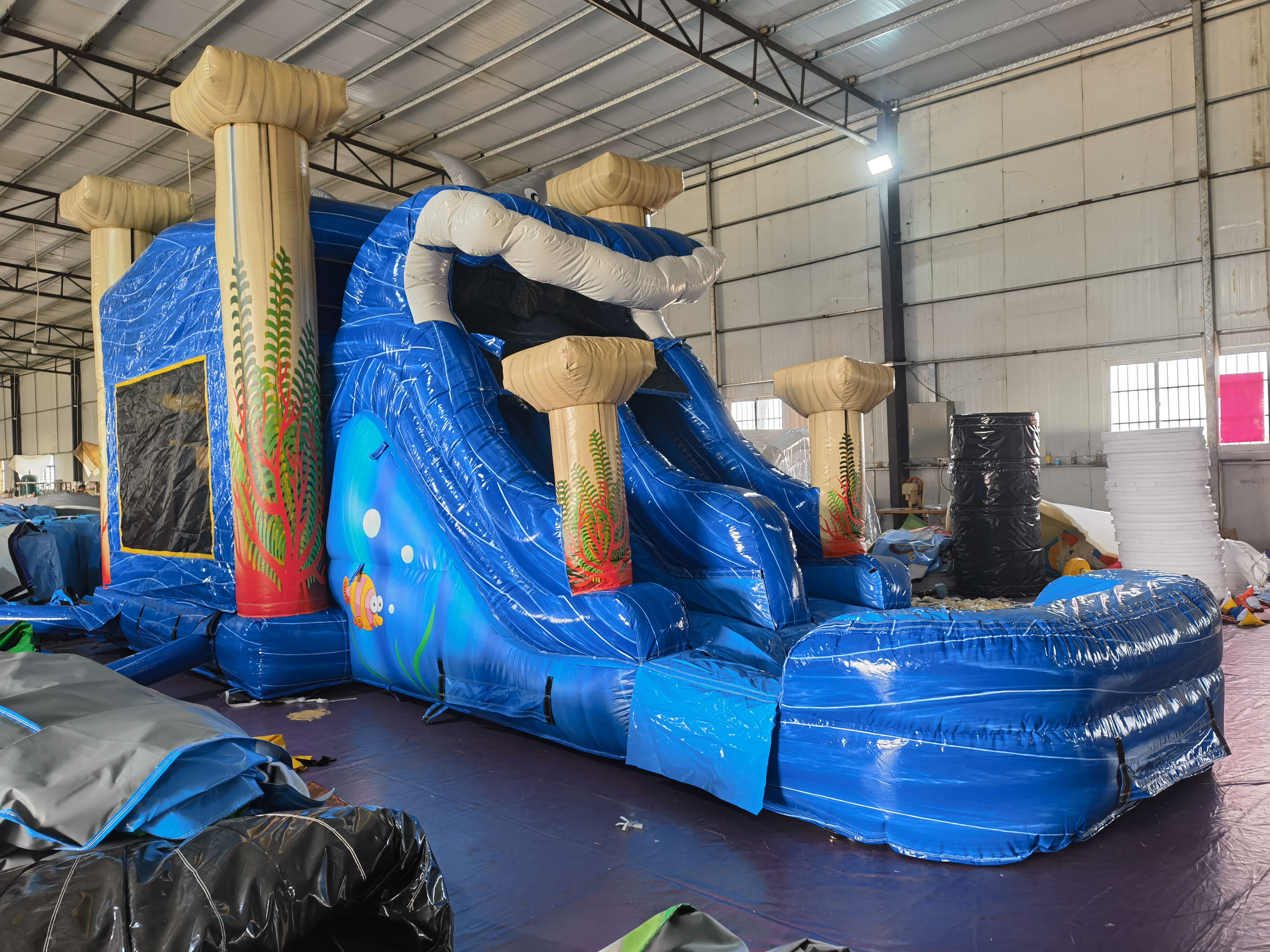 Commercial Shark Attack Underwater Inflatable Slide Combo for Party & Summer Rentals