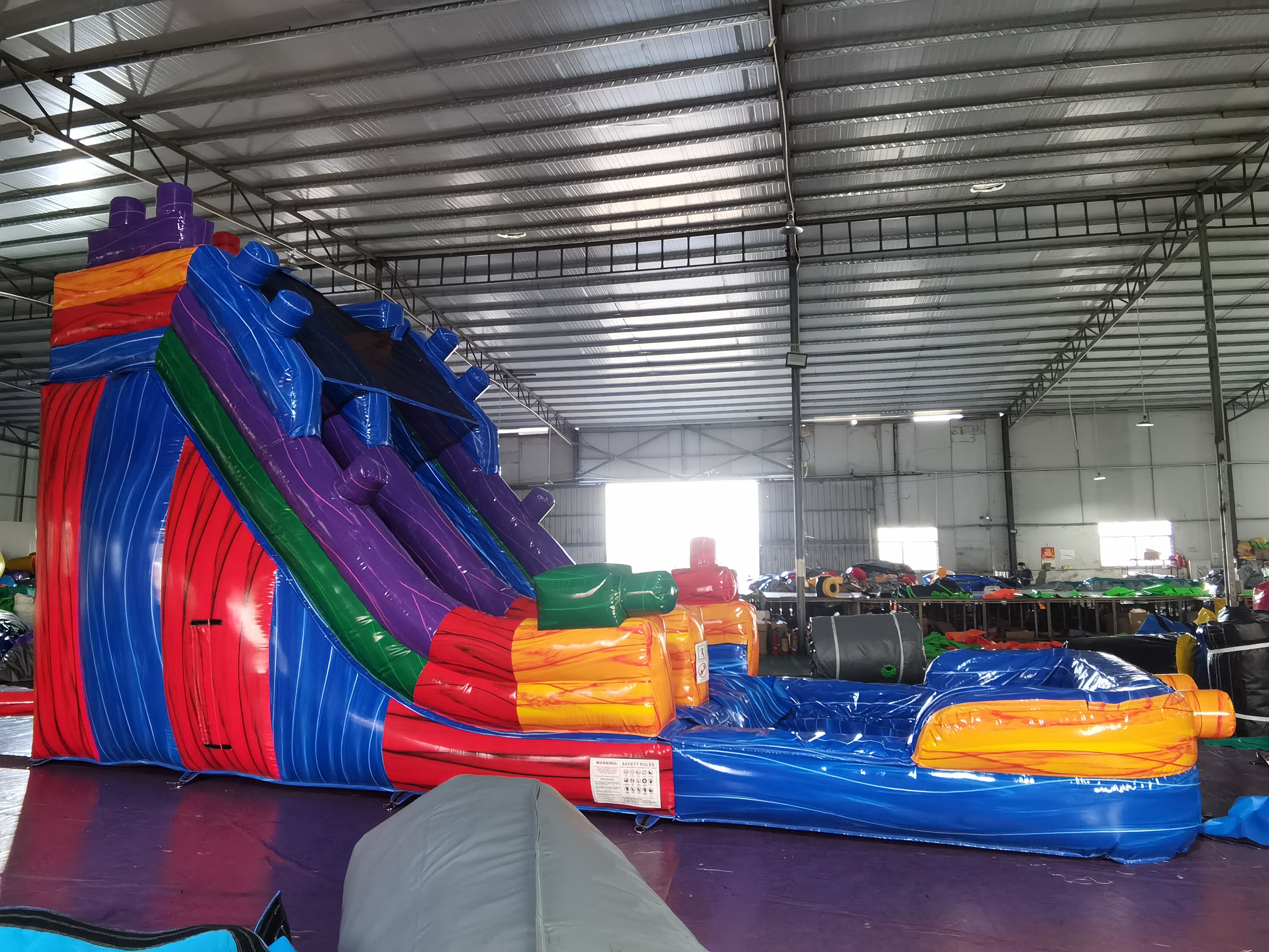 In-Stock Lego-Inspired Iridescent Inflatable Water Slide - Limited Stock Clearance for Backyard Summer