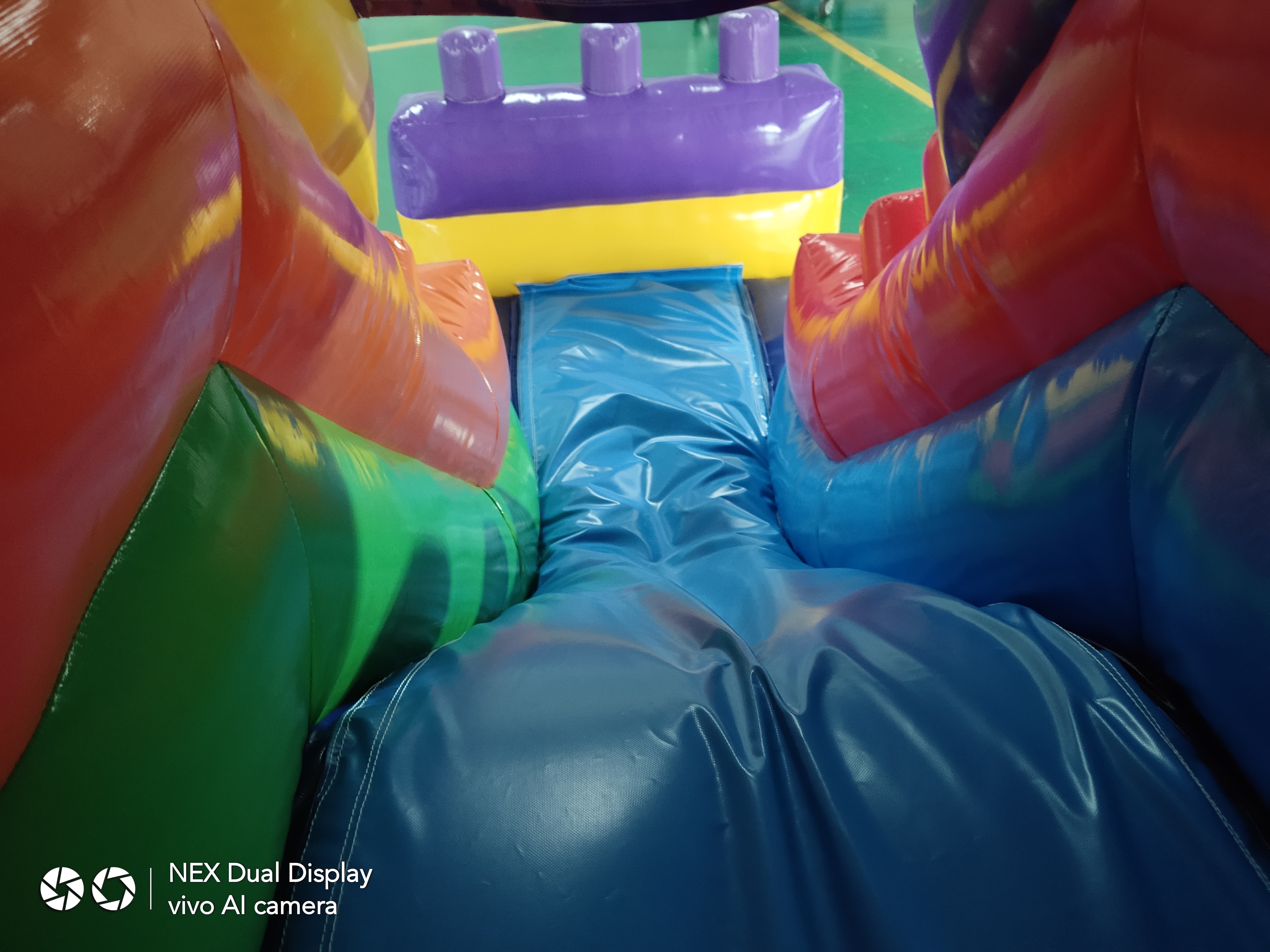 Tall Building Block Themed Inflatable Slide Combo for Kids’ Block Parties
