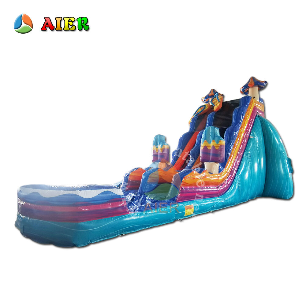 Pool Party Themed Large Inflatable Water Slide Playground