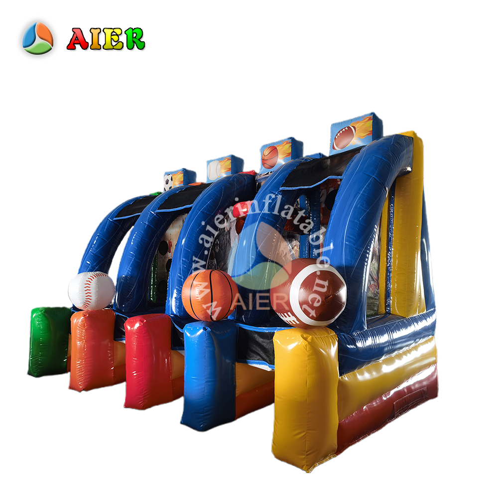  Commercial 4-Lane Inflatable Basketball Game