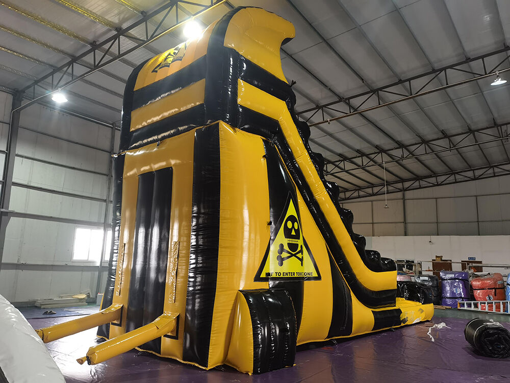Toxic Element Themed Yellow-Black Large Inflatable Slide Playground