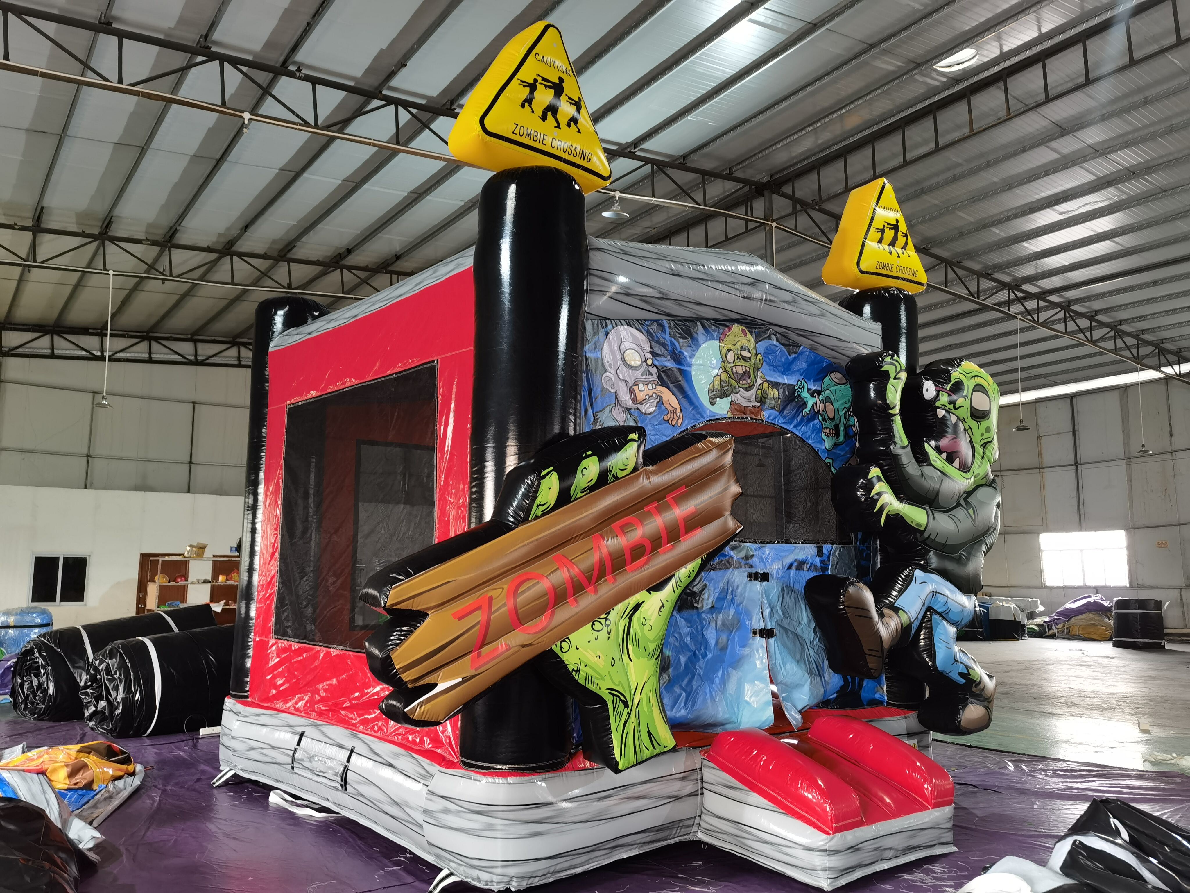 4M Zombie Themed Inflatable Bounce House for Halloween Parties & Spooky Gatherings