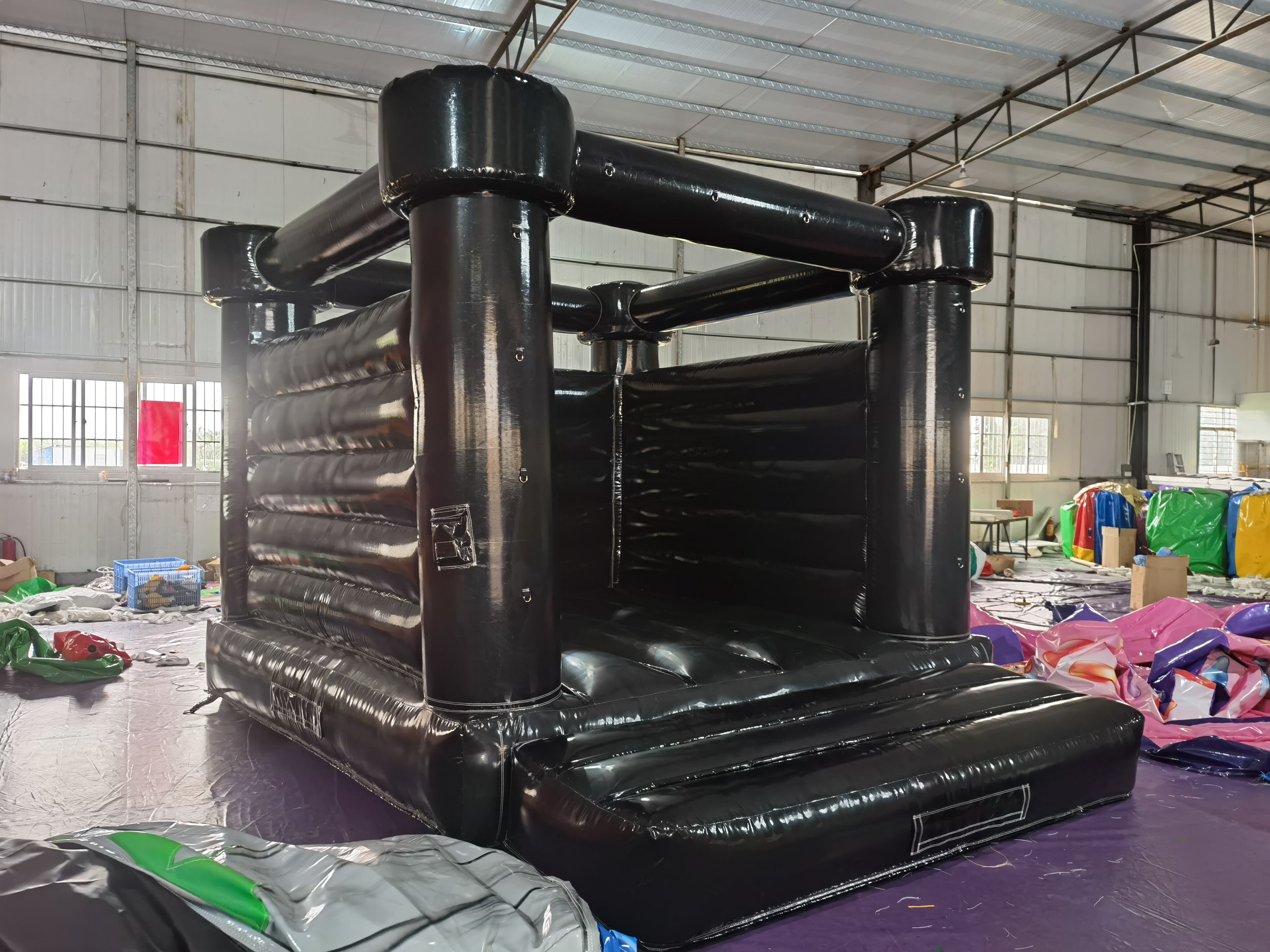 High-End Black Themed Inflatable Bounce House for Intimate Wedding Gatherings