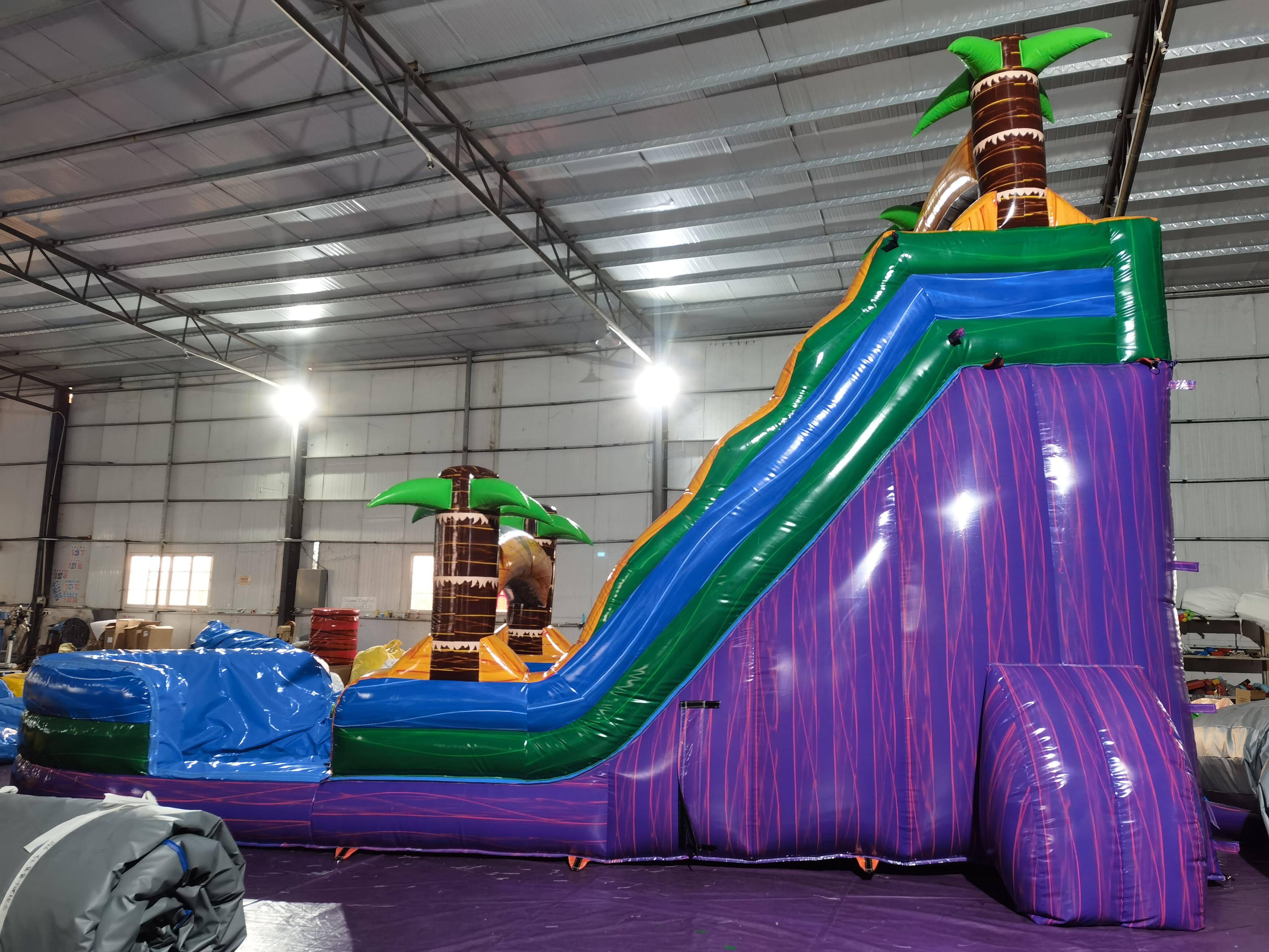 In-Stock Iridescent Purple Single Inflatable Water Slide - Wholesale Clearance for Event Rentals