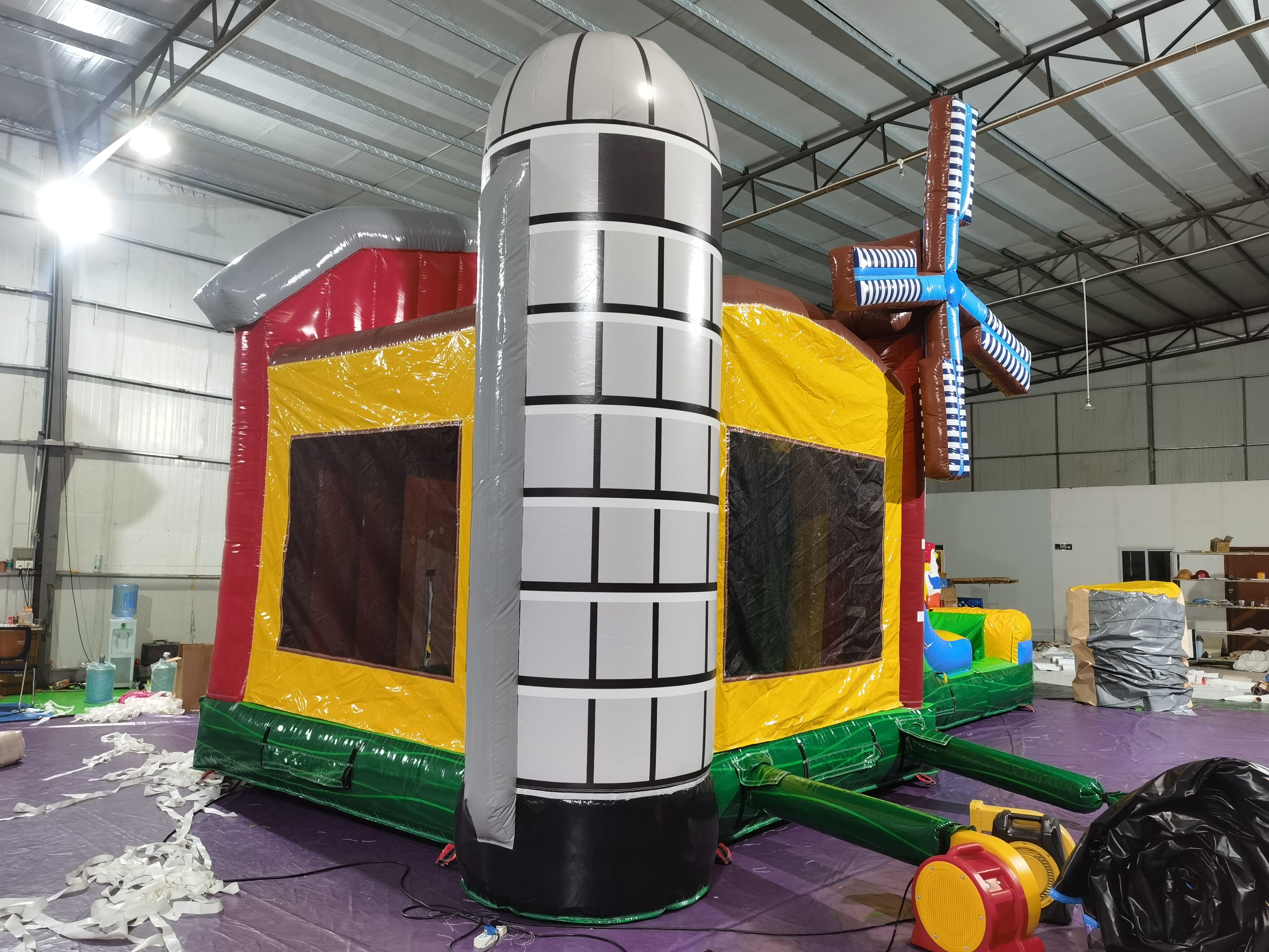 Family-Friendly Farm Barnyard Inflatable Slide Combo for Backyard Farm Play