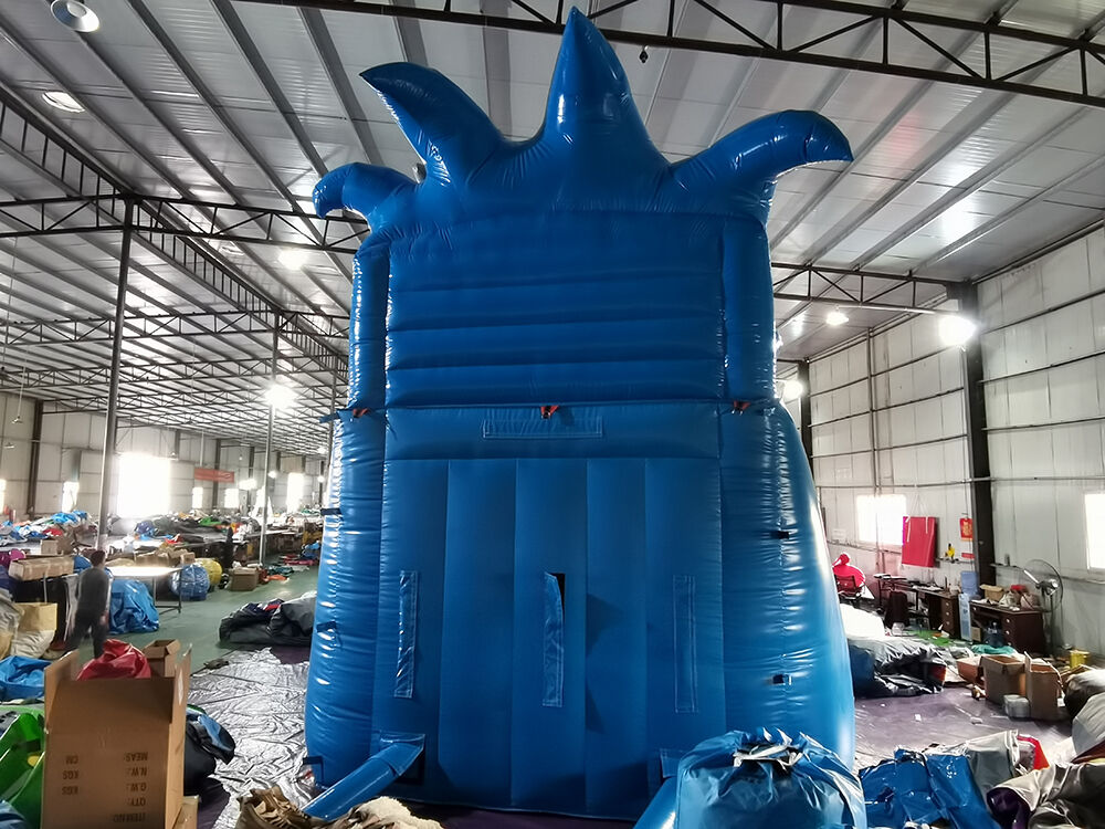 Commercial Grade Blue Shark Inflatable Slide for Backyard Party & Rental