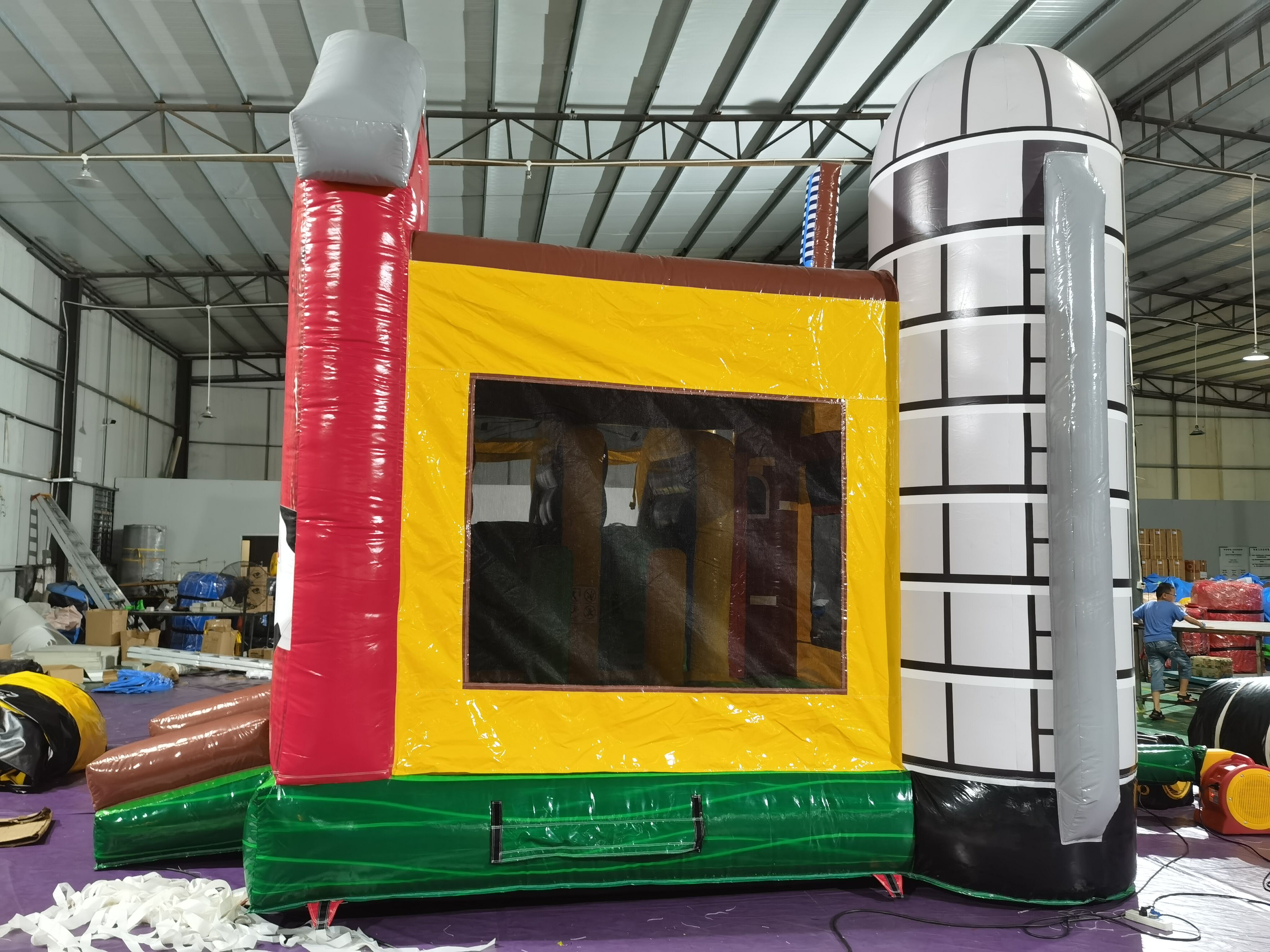 Family-Friendly Farm Barnyard Inflatable Slide Combo for Backyard Farm Play