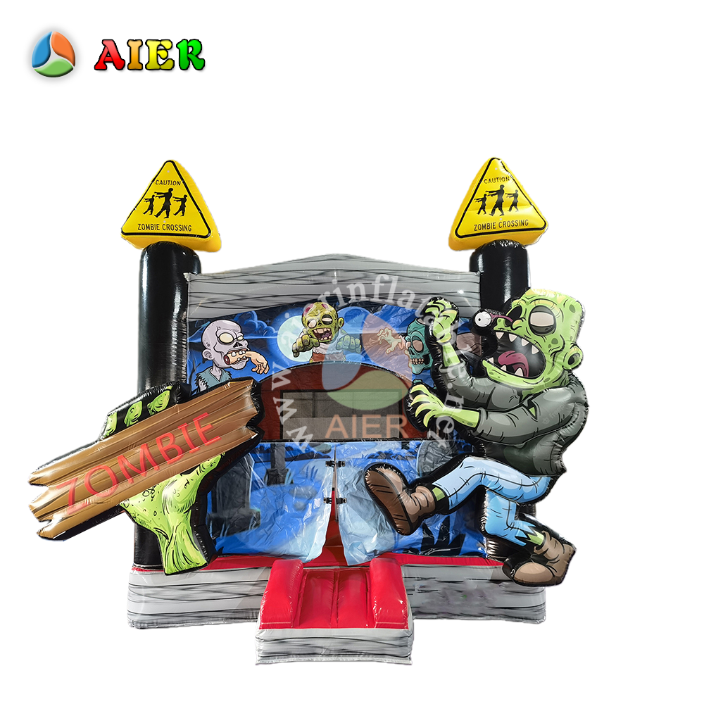 4M Zombie Themed Inflatable Bounce House for Halloween Parties & Spooky Gatherings