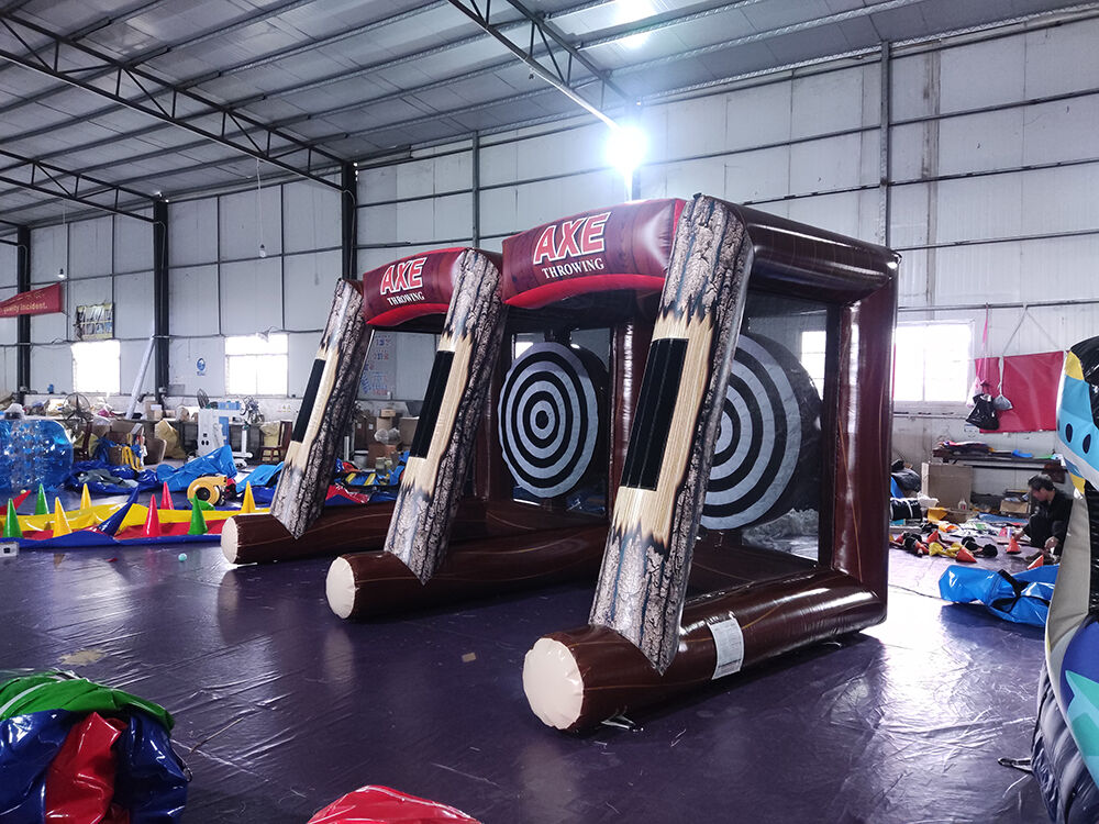 Adult Gathering Dual-Lane Inflatable Axe Throwing Bounce Back Target Game