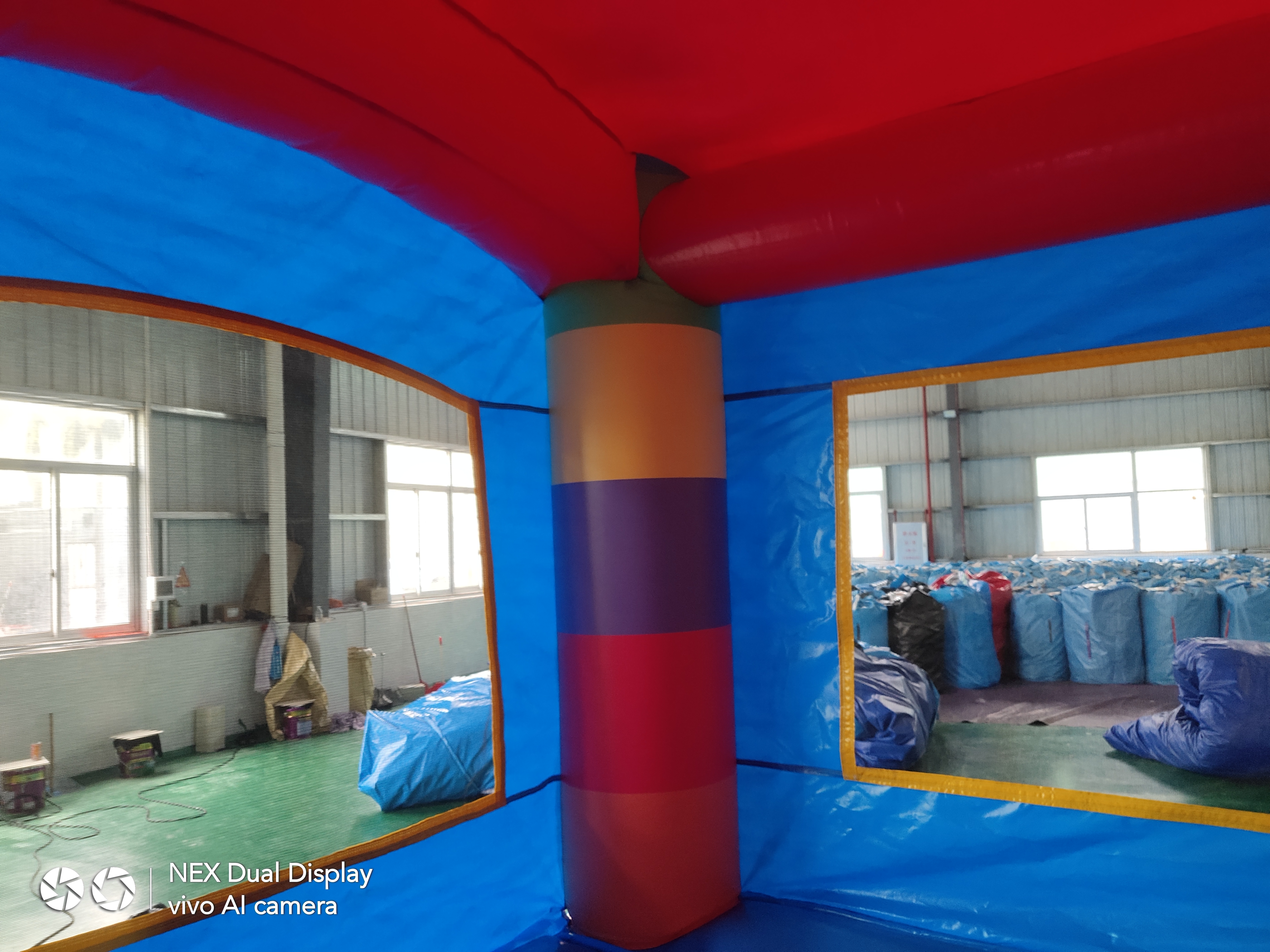 Tall Building Block Themed Inflatable Slide Combo for Kids’ Block Parties