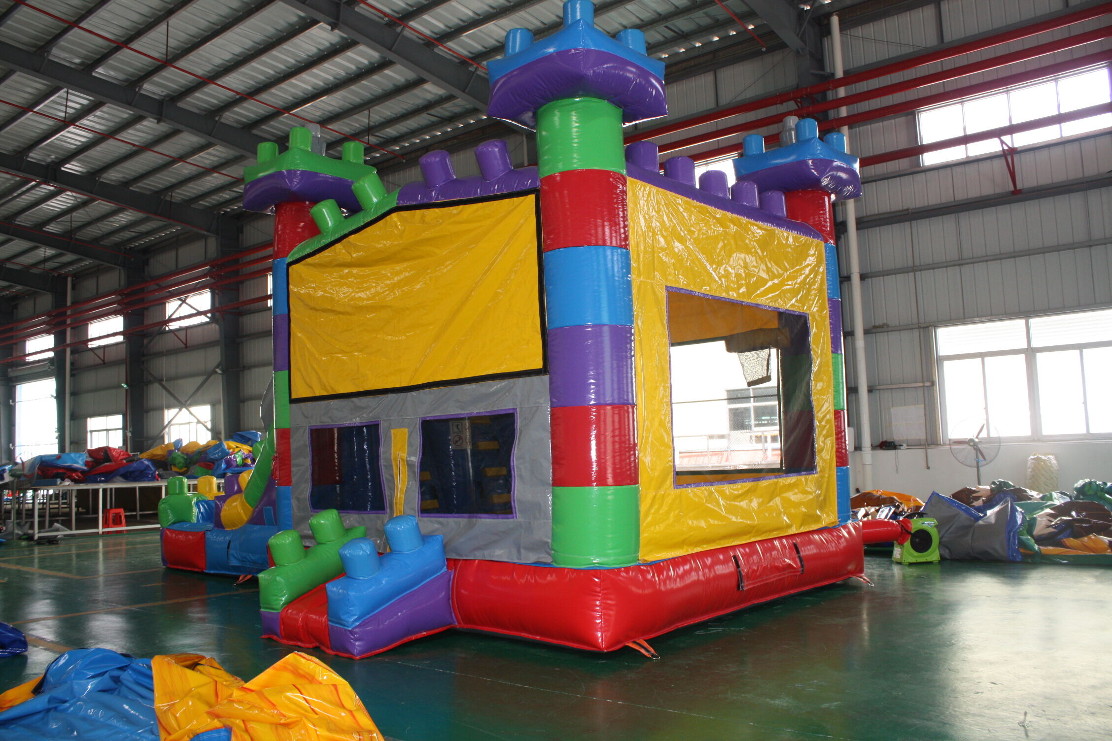 Lego-Style Building Block Inflatable Dry-Wet Combo - Commercial Grade for Indoor Play Center & Birthday Party Rental Business