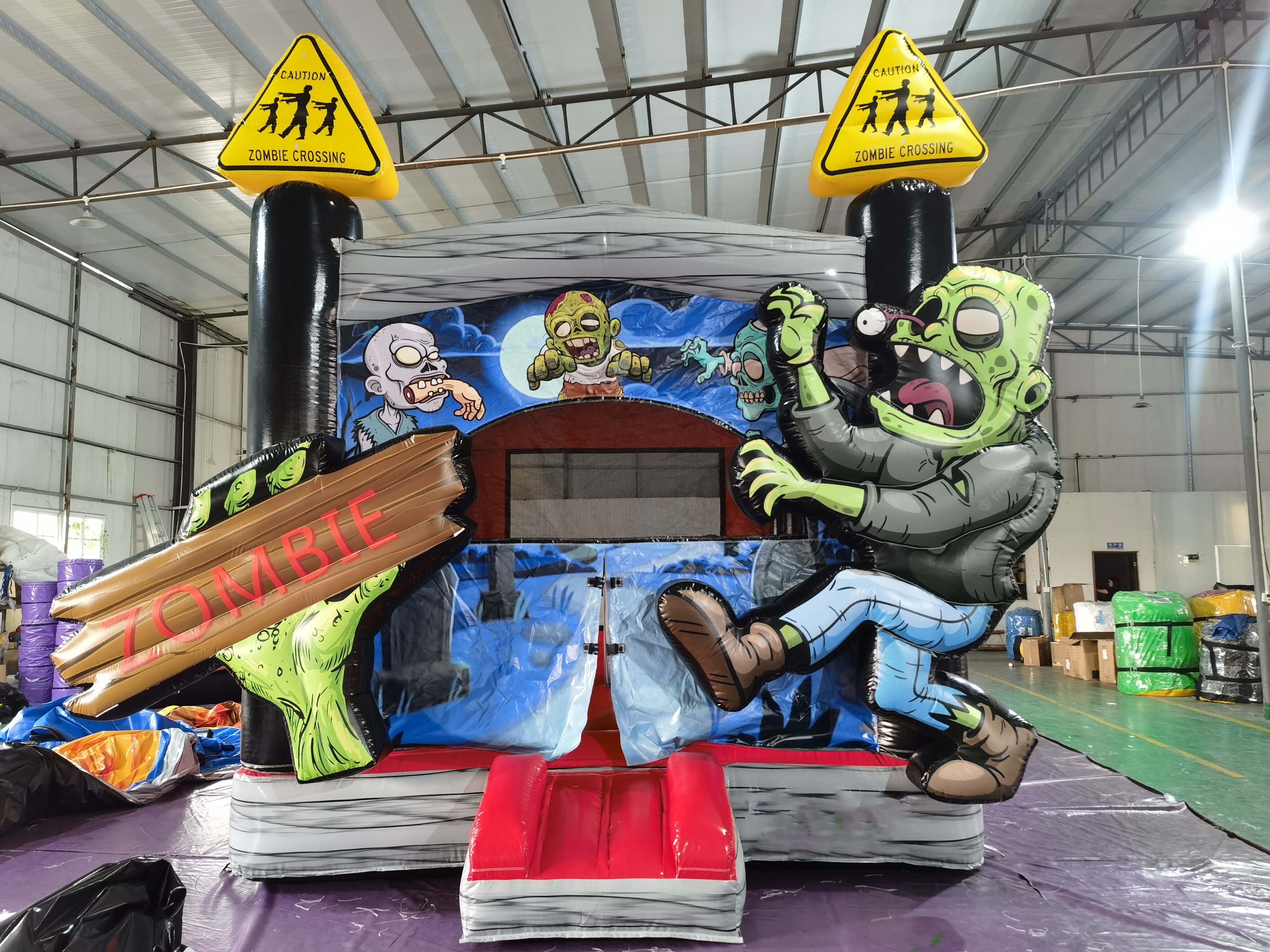 4M Zombie Themed Inflatable Bounce House for Halloween Parties & Spooky Gatherings
