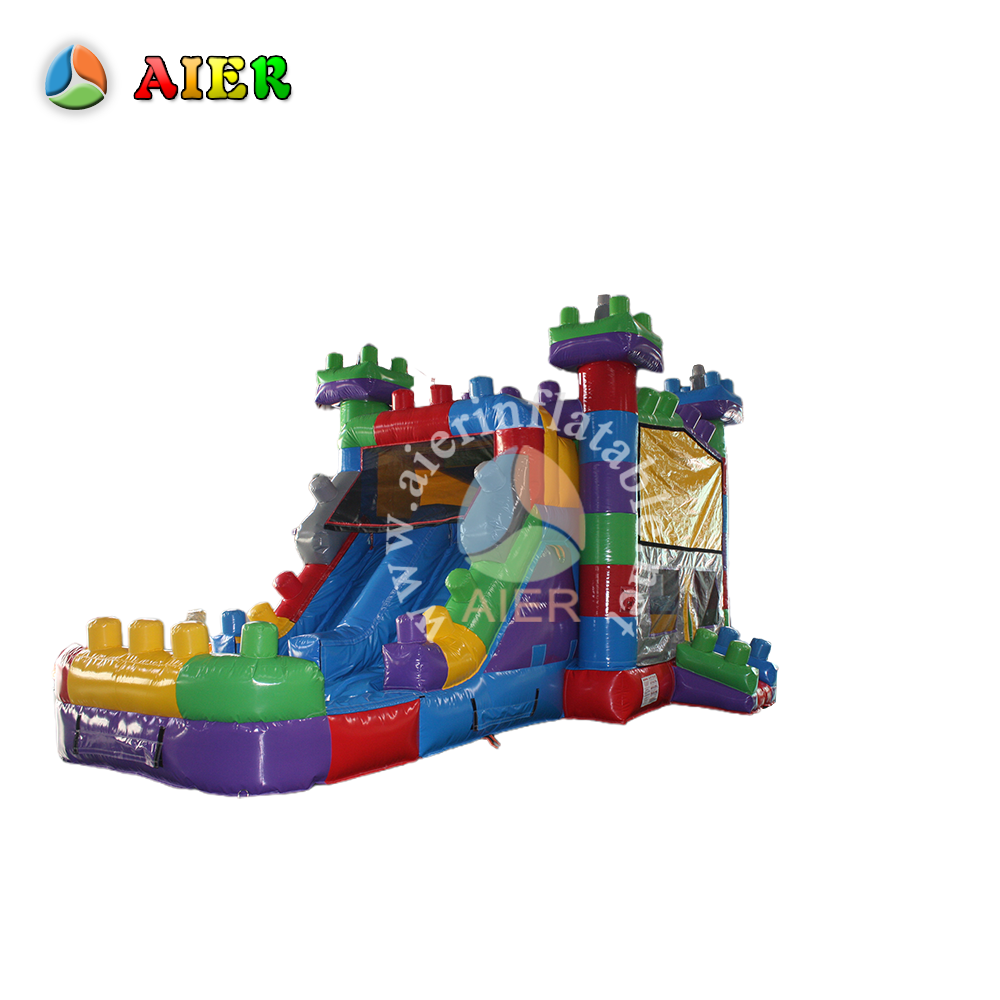 Lego-Style Building Block Inflatable Dry-Wet Combo - Commercial Grade for Indoor Play Center & Birthday Party Rental Business