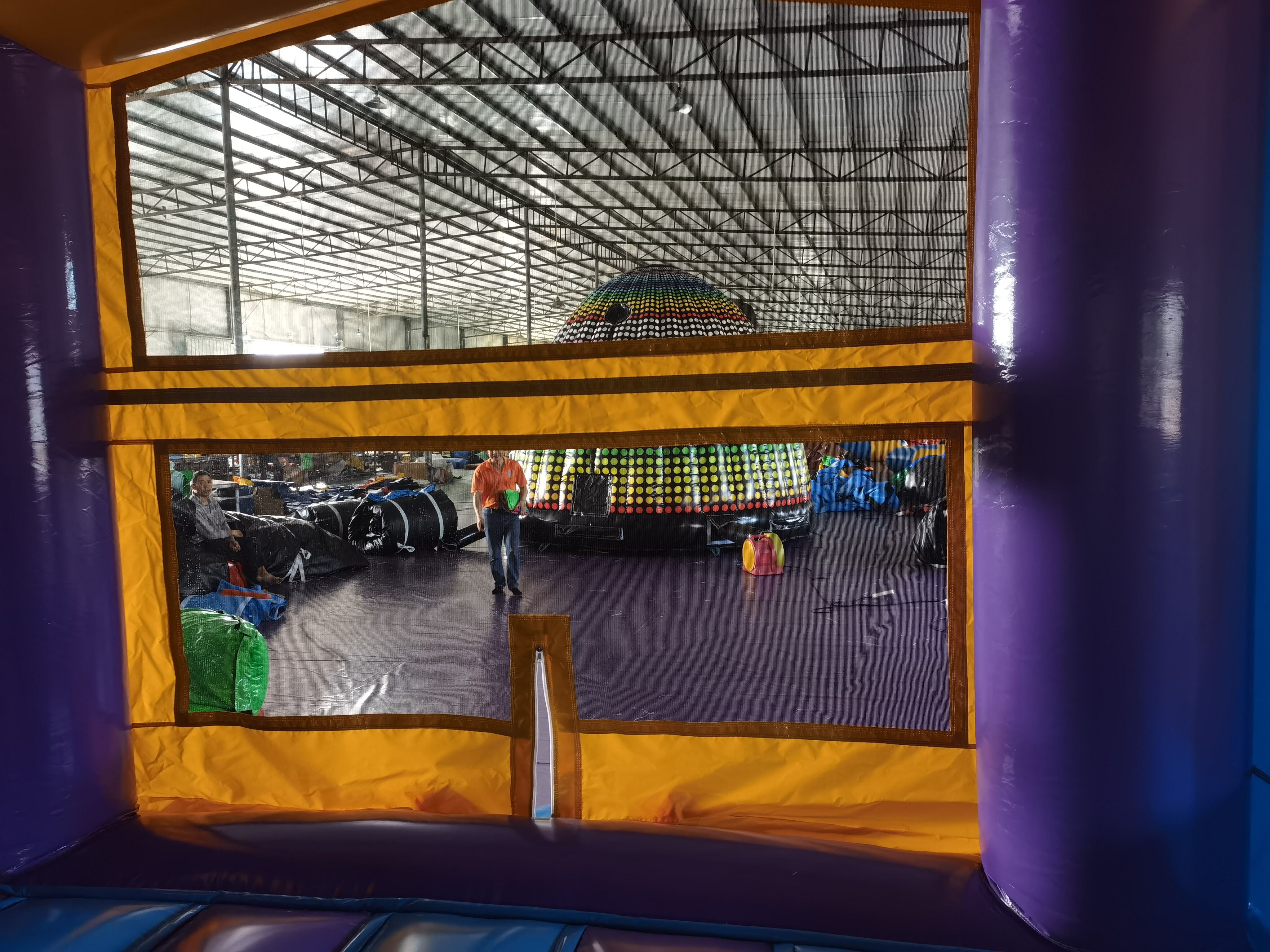 Colorful Dry-Wet Combo Inflatable Bounce House with Slide & Pool for Backyard Summer Play