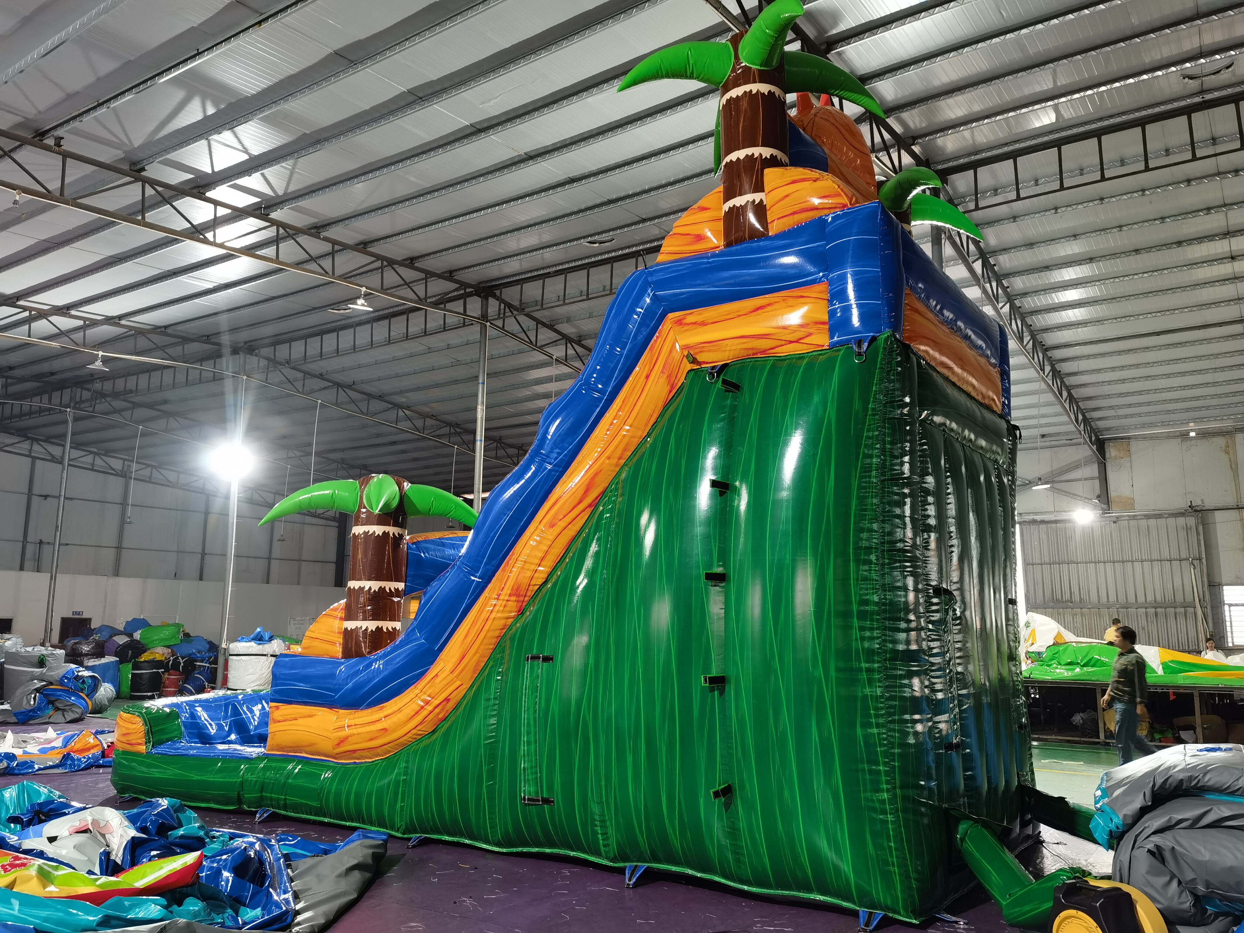 In-Stock Tropical Sun-Themed Inflatable Water Slide - Limited Stock Clearance for Backyard Summer Fun