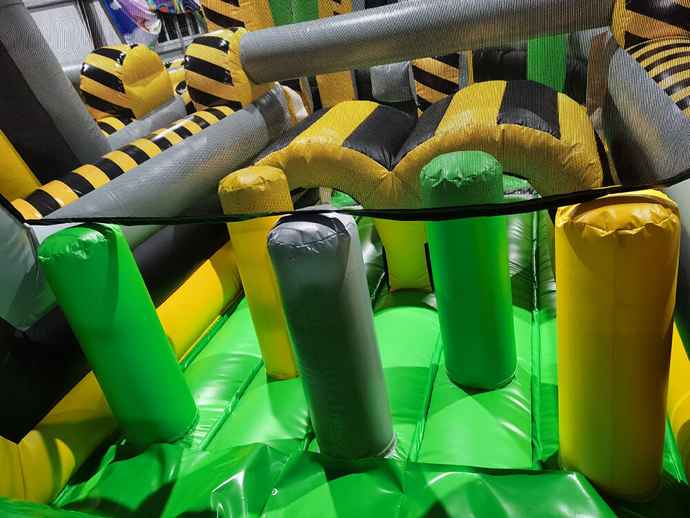 Team Challenge Yellow-Gray Winding Inflatable Obstacle Course Game