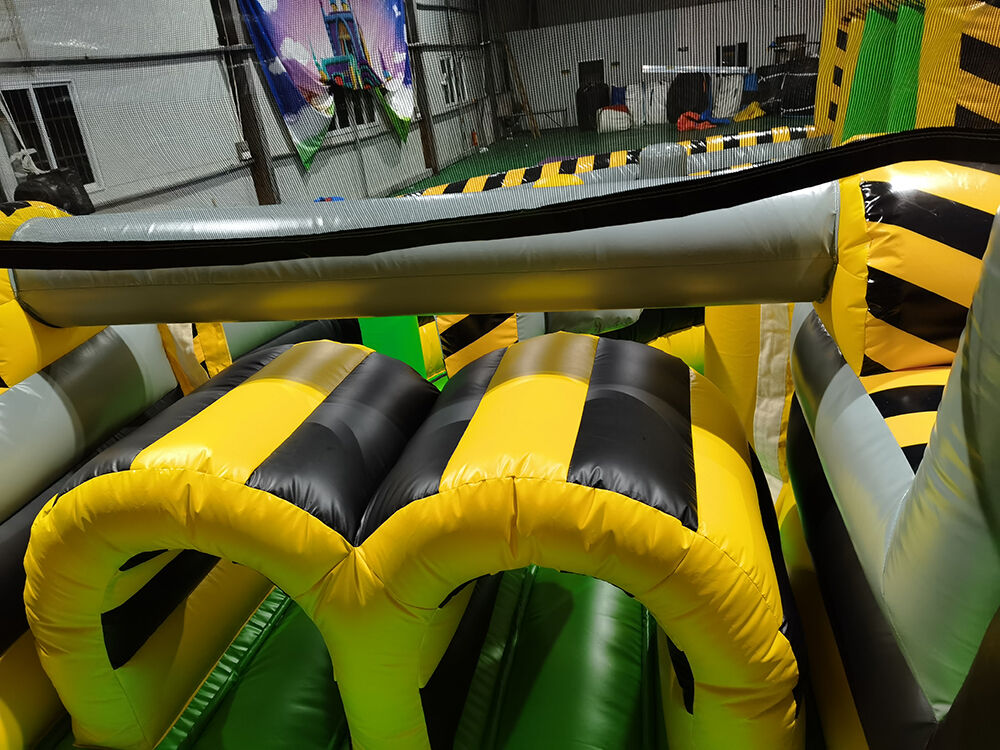 Team Challenge Yellow-Gray Winding Inflatable Obstacle Course Game