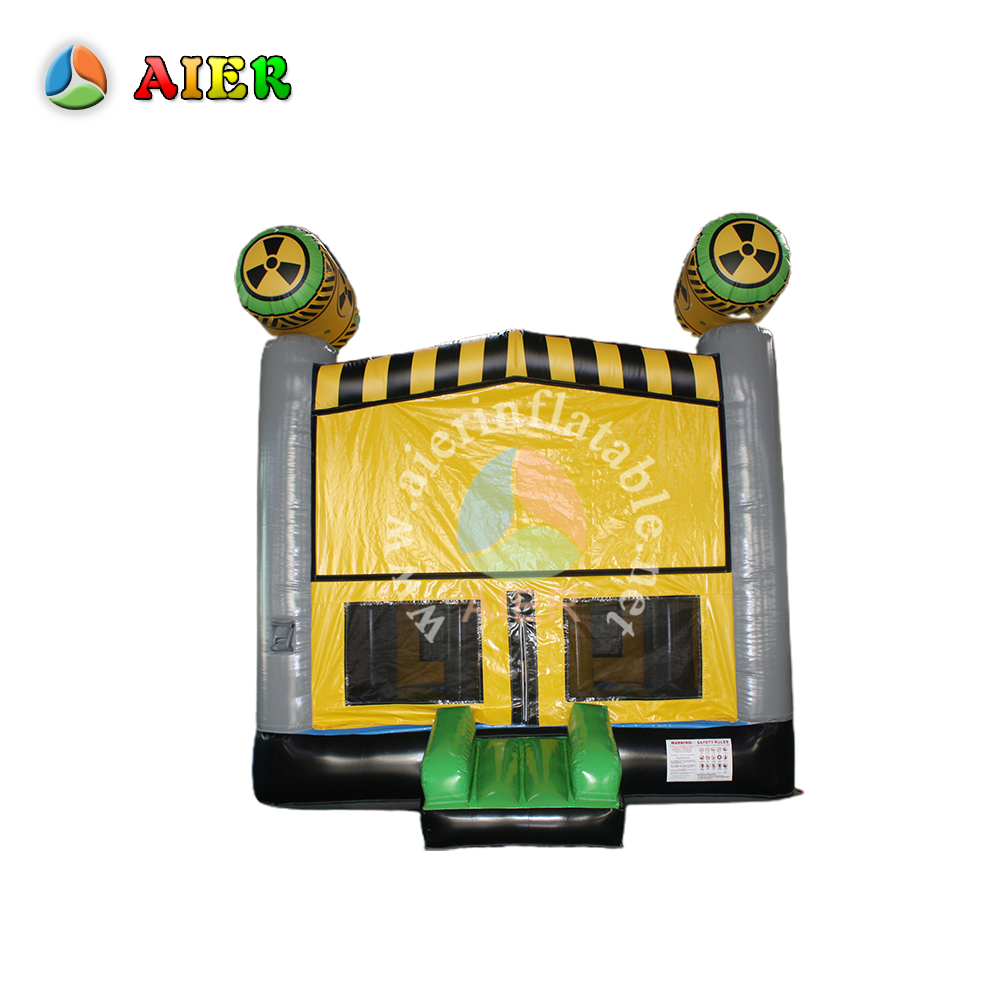 In-Stock Toxic Element Themed Yellow Inflatable Bounce Bed - Backyard Street Style Party & Kids’ Trendy Playtime Toy