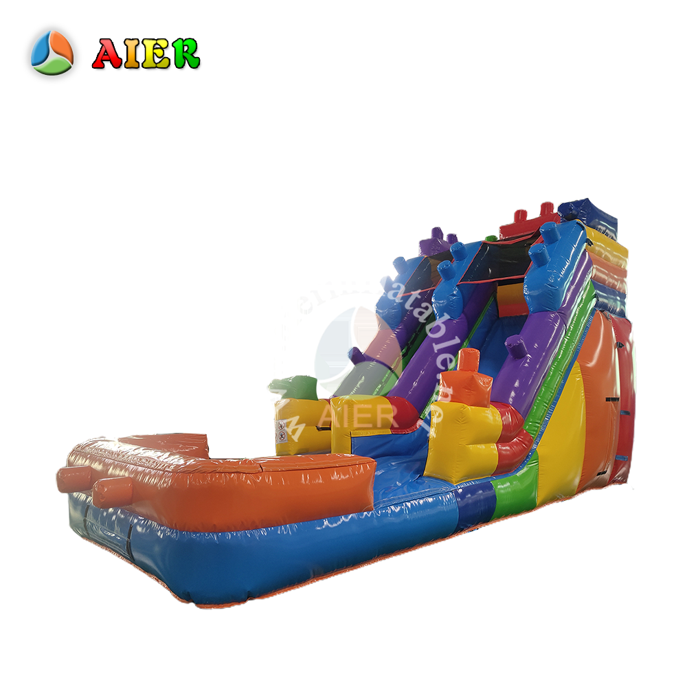 In-Stock Lego-Style Dual-Use Dry-Wet Inflatable Slide - Backyard Kids’ Party Play Toy for Summer Dry/Wet Fun