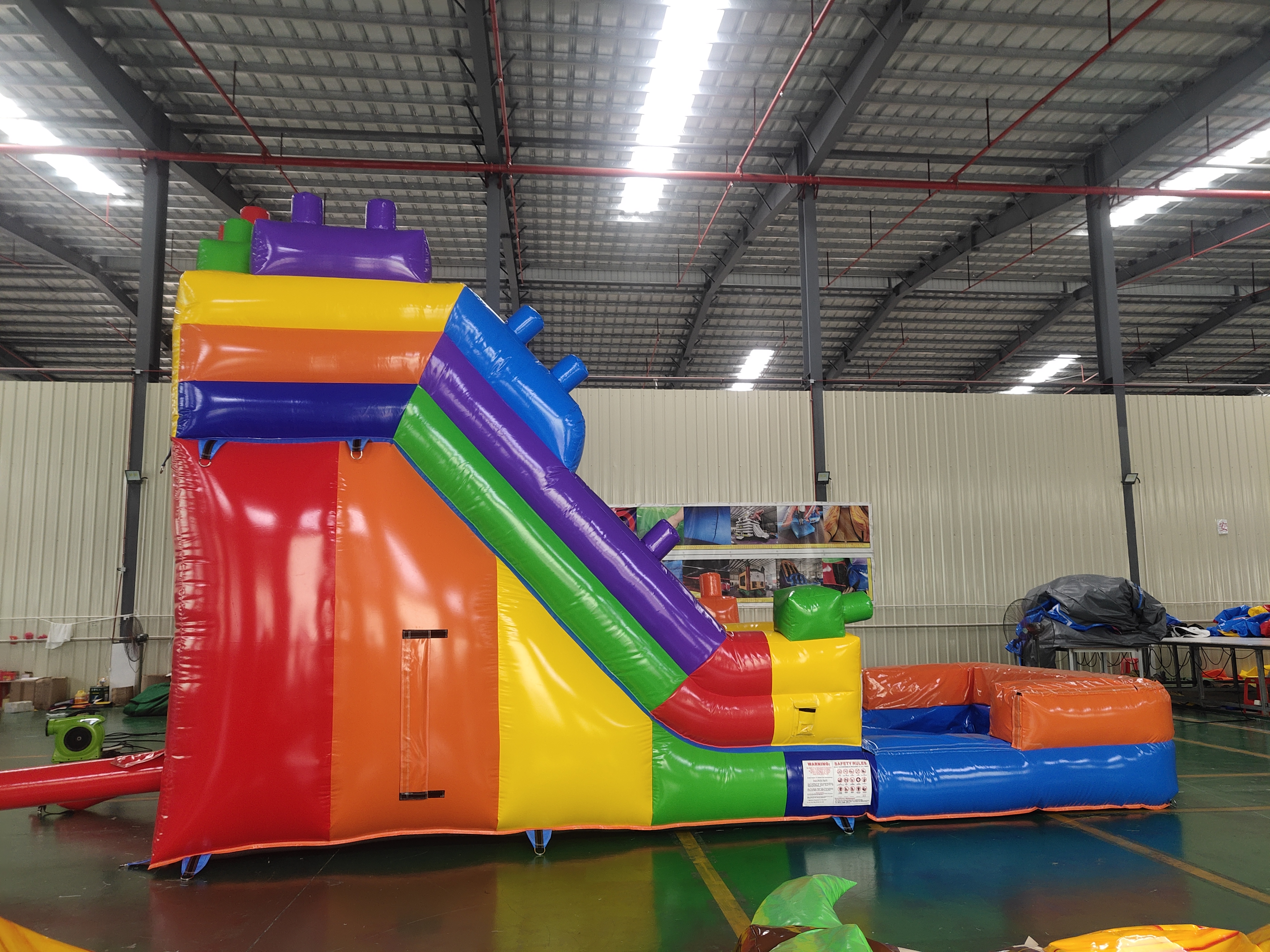 In-Stock Lego-Style Dual-Use Dry-Wet Inflatable Slide - Backyard Kids’ Party Play Toy for Summer Dry/Wet Fun