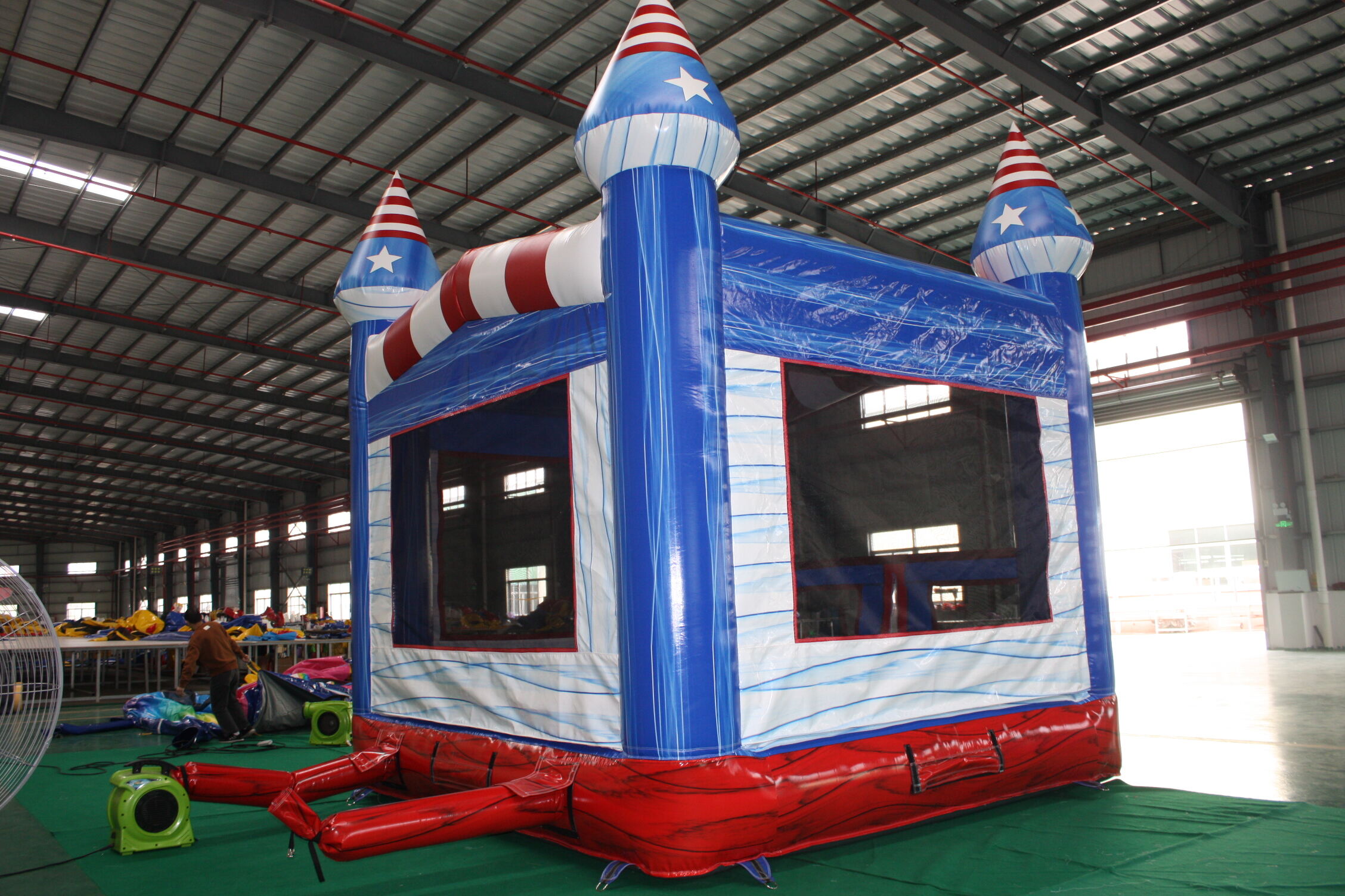 In-Stock Patriotic American-Themed Inflatable Bounce Bed - Backyard 4th of July Party & Kids’ Patriotic Celebration Toy