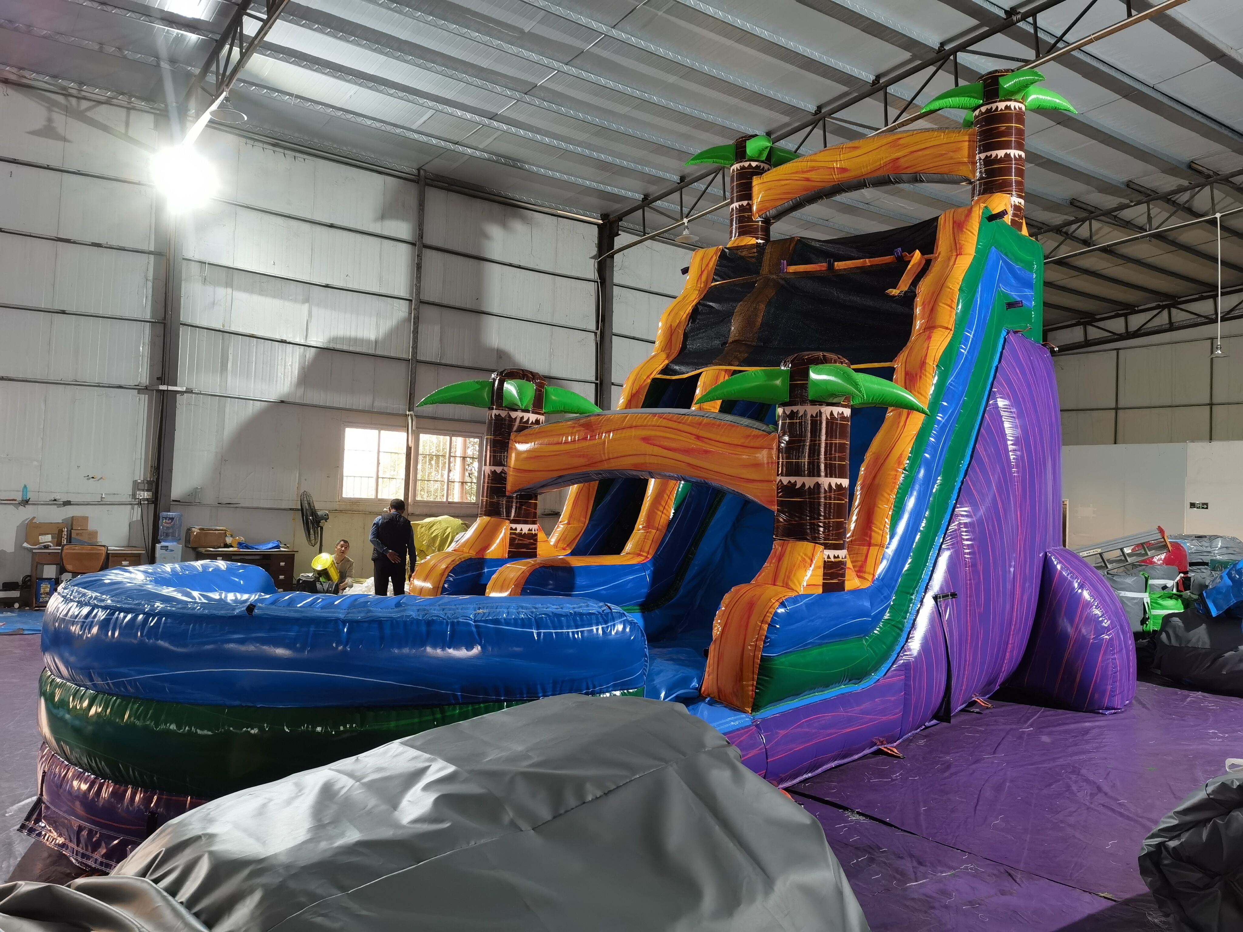 In-Stock Iridescent Purple Single Inflatable Water Slide - Wholesale Clearance for Event Rentals