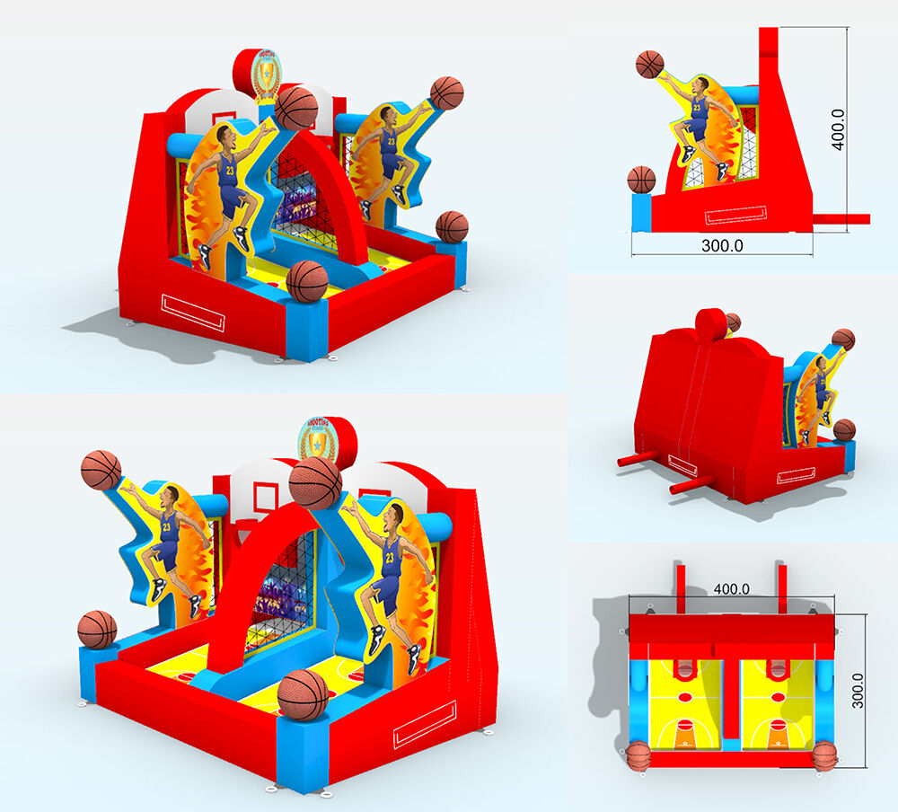 Dual-Hoop Competitive Basketball Inflatable Game – CE/UL/EN14960 Certified