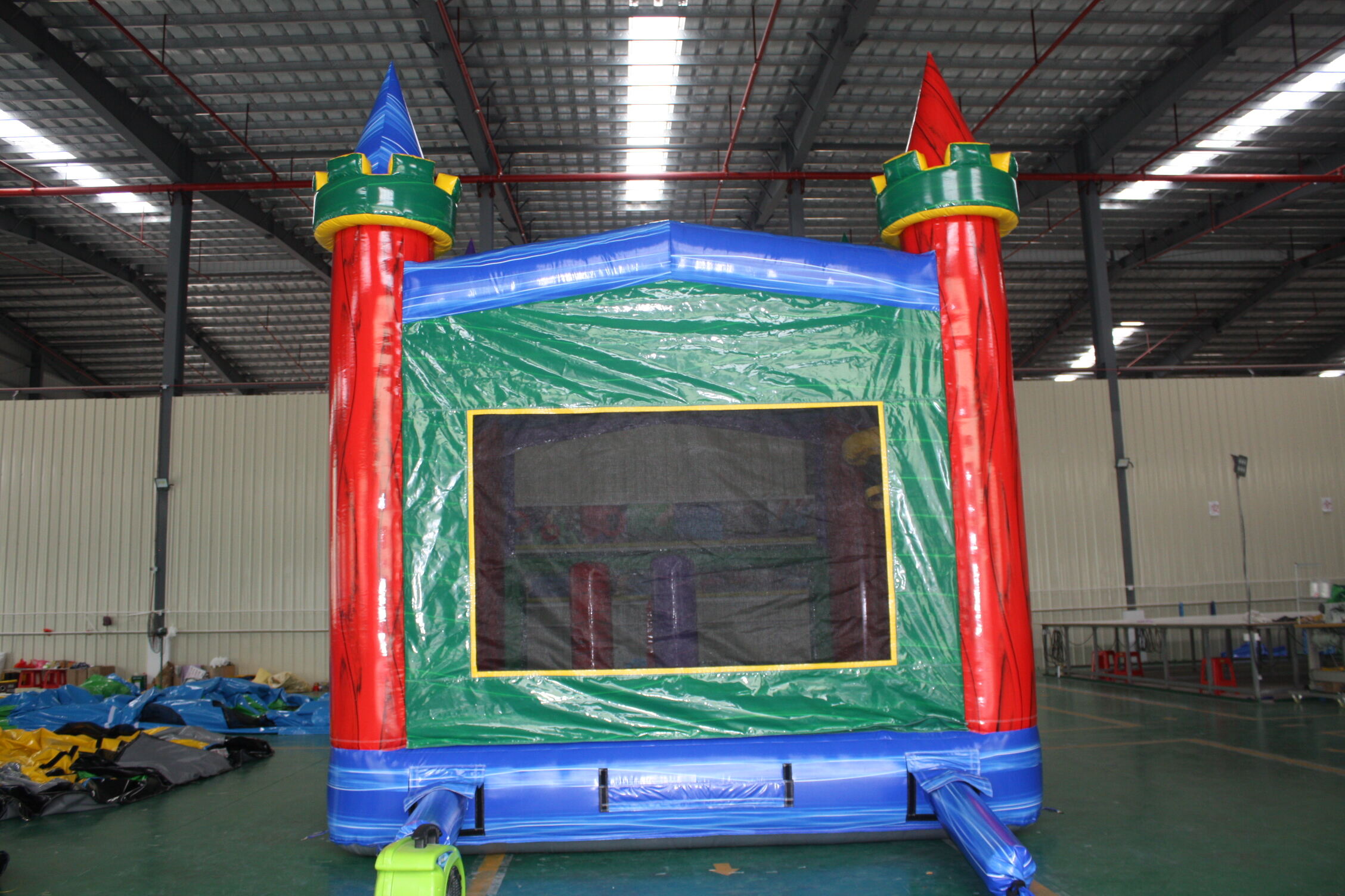 In-Stock Multi-Color Iridescent Inflatable Bounce Bed - Backyard Rainbow Party & Kids’ Magical Playtime Toy