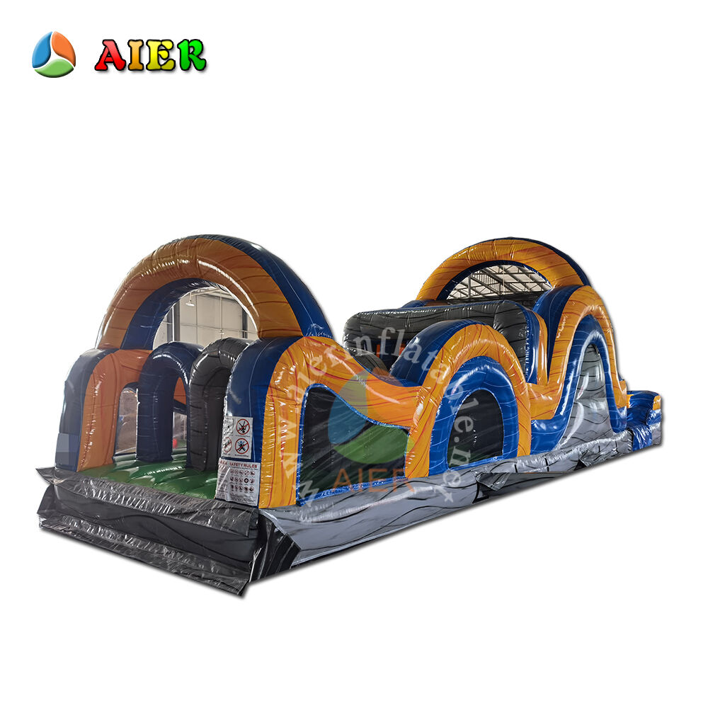 2-Section Rainbow Color Inflatable Obstacle