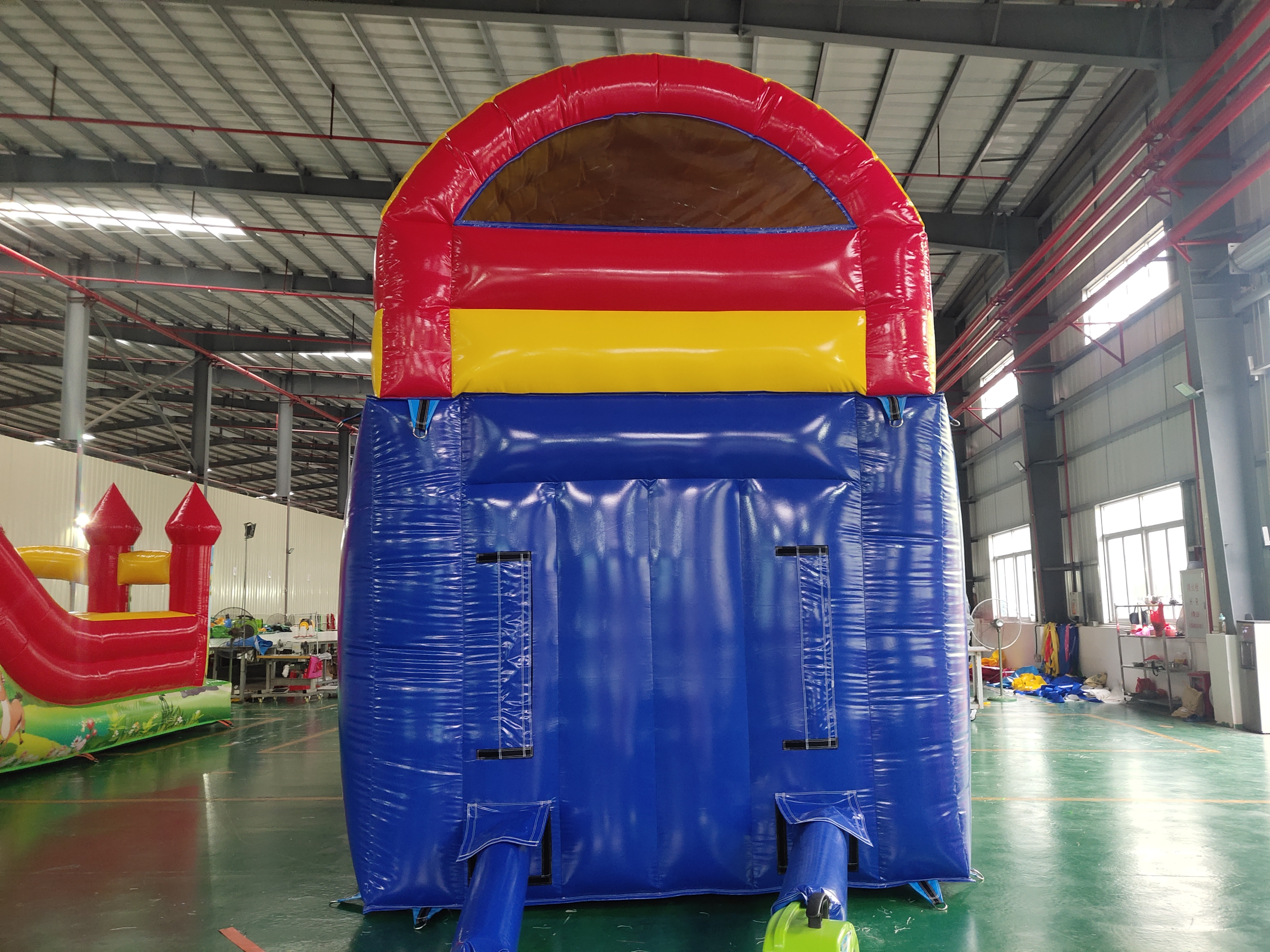 In-Stock Single Blue-Yellow Dual-Use Dry-Wet Inflatable Slide - Backyard Toy for Parent-Child Play & Kids’ Birthday Party