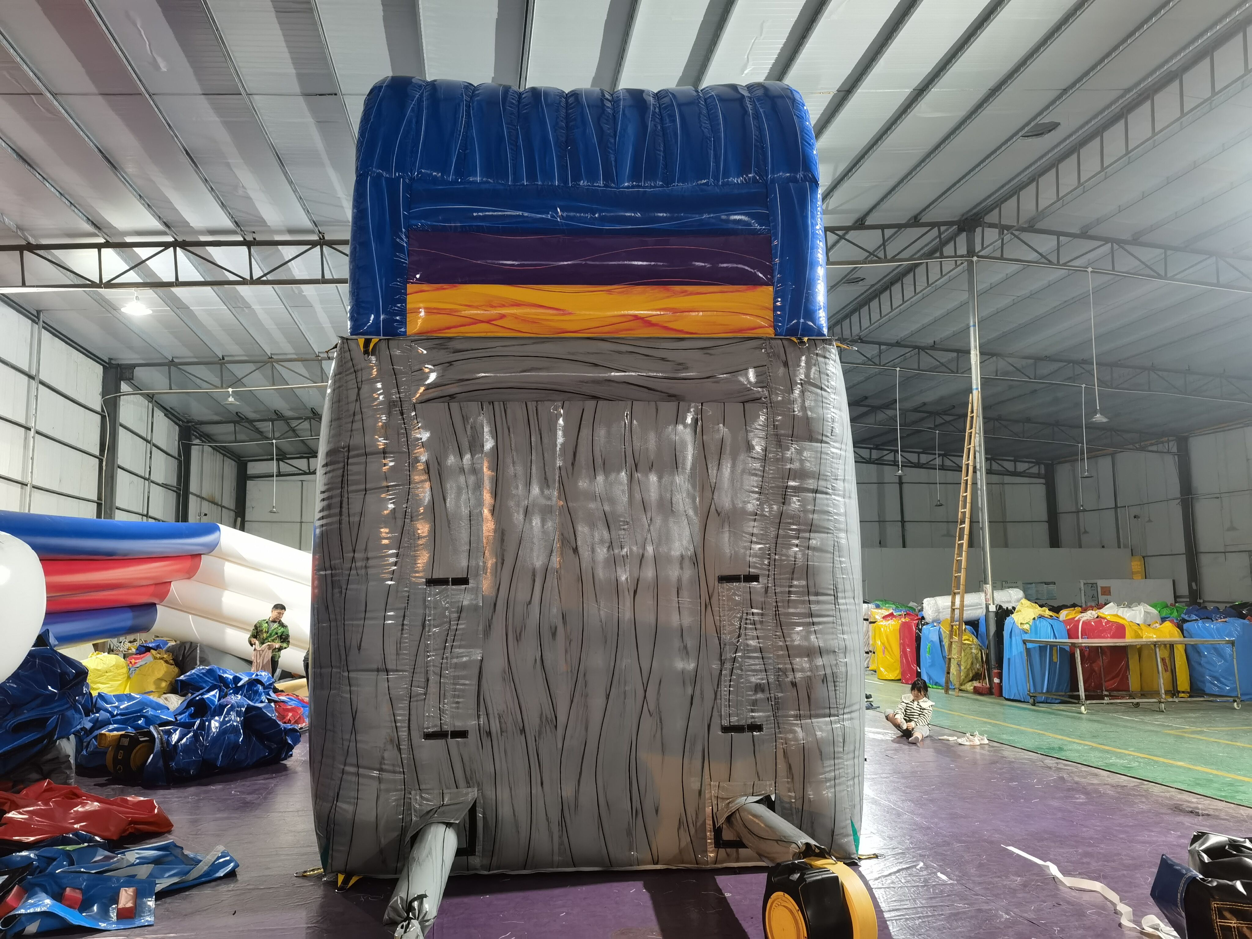 Commercial Heavy Duty WILD THING Inflatable Water Slide - Iridescent Blue Gray for Party Rental & Carnival