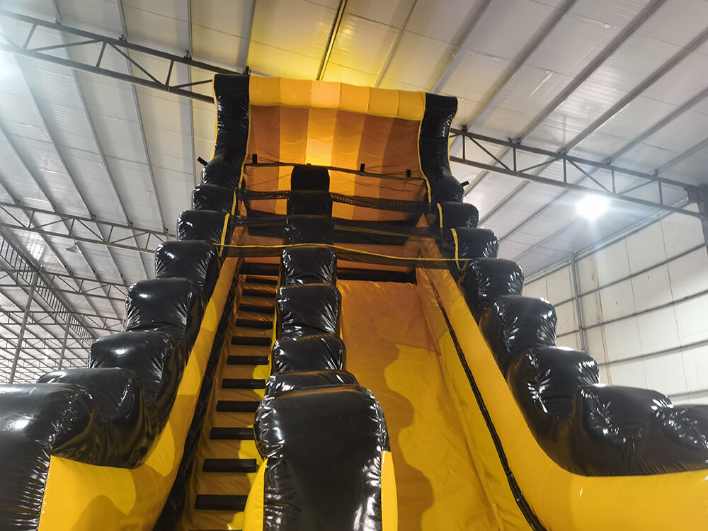 Toxic Element Themed Yellow-Black Large Inflatable Slide Playground