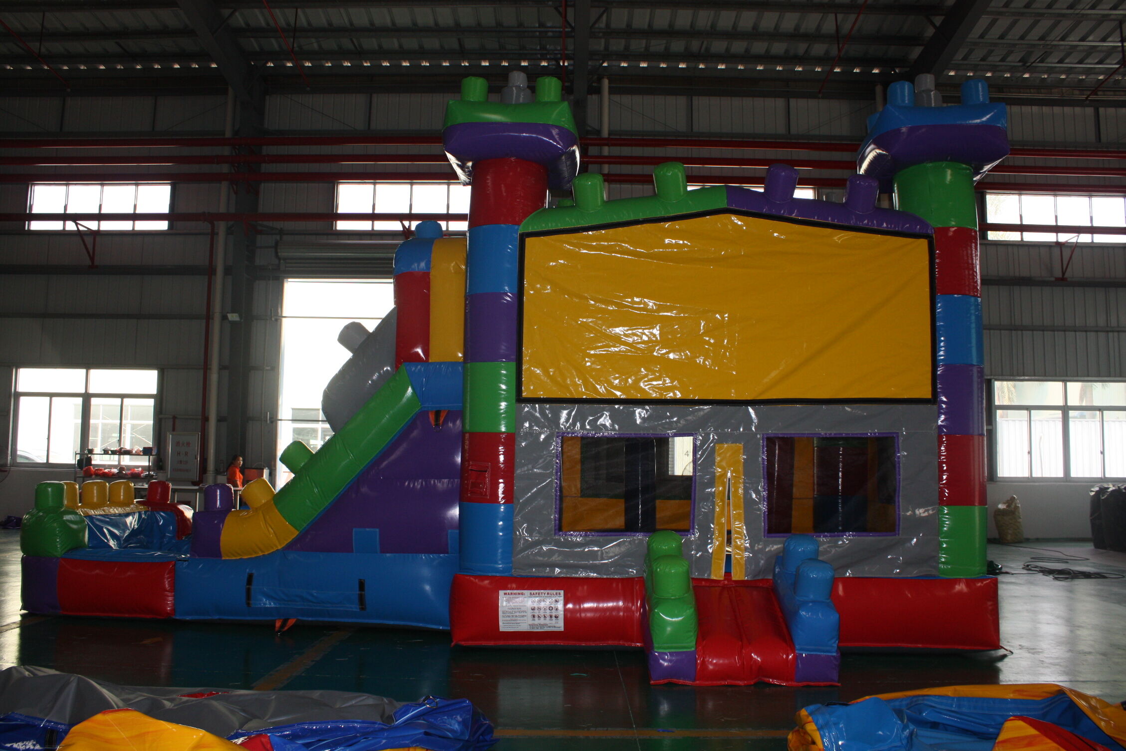 Lego-Style Building Block Inflatable Dry-Wet Combo - Commercial Grade for Indoor Play Center & Birthday Party Rental Business